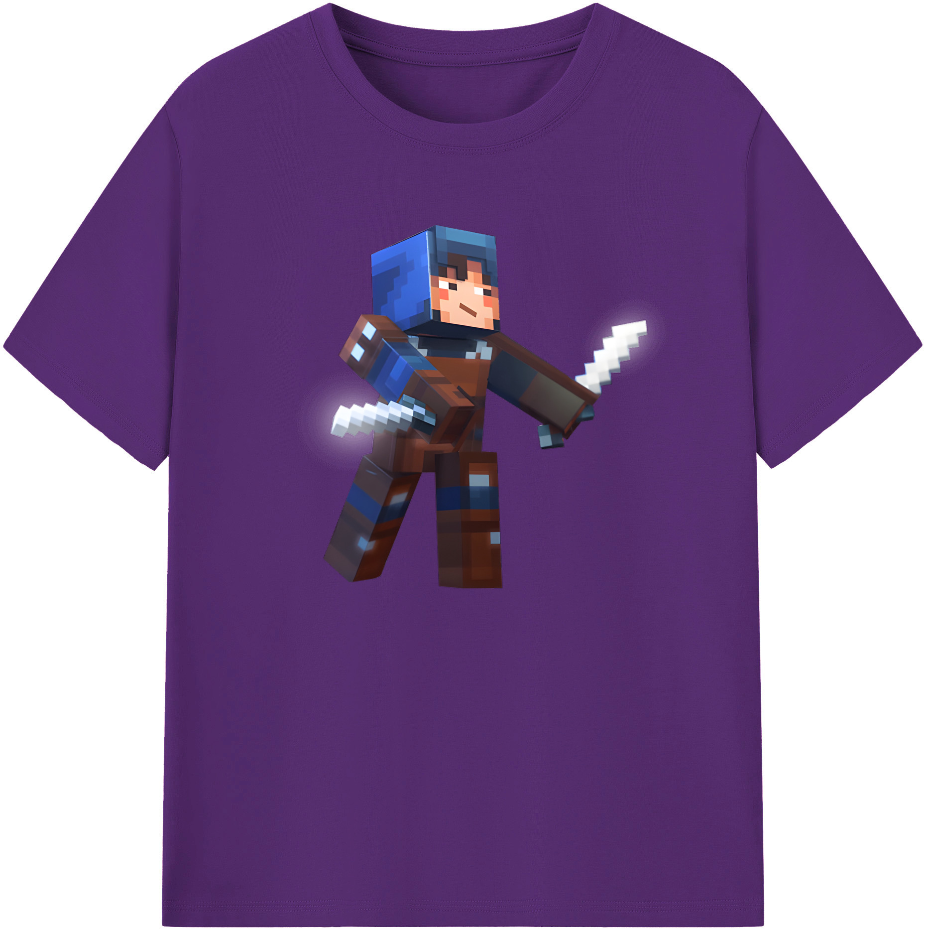 （画像用） マインクラフト ブロックの世界 Minecraft MC Block world 綿100％ メンズ半袖Tシャツ｜肌触りやわらか＆通気性