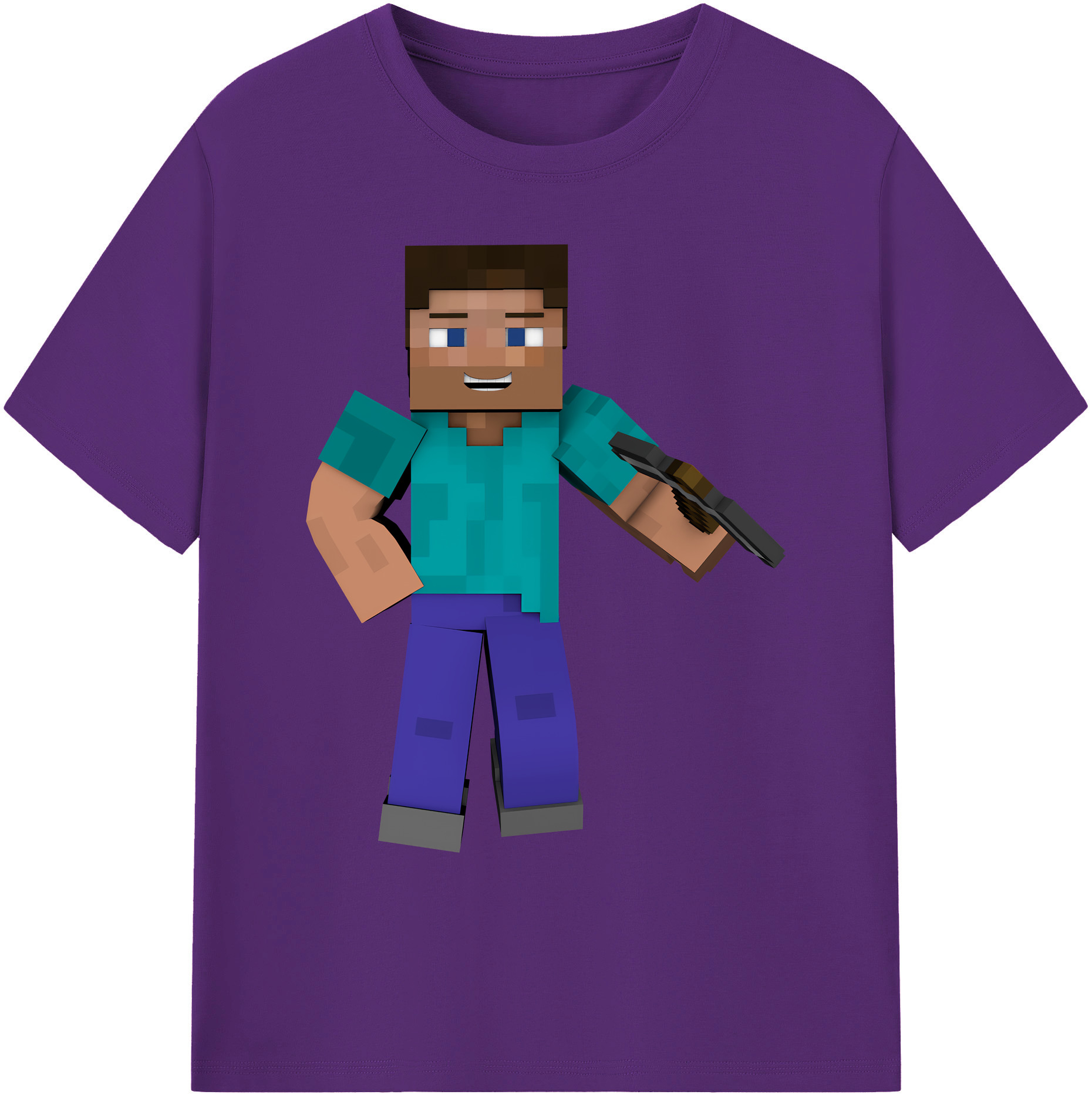 （画像用） マインクラフト ブロックの世界 Minecraft MC Block world 綿100％ メンズ半袖Tシャツ｜肌触りやわらか＆通気性