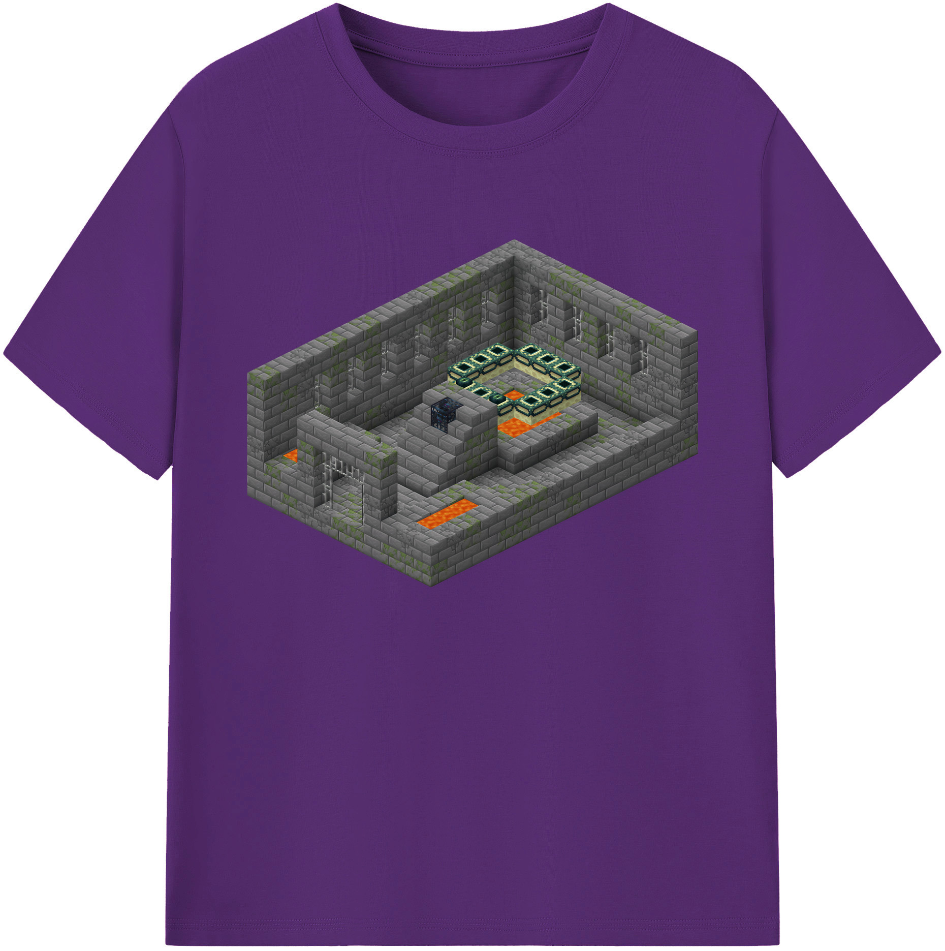 （画像用） マインクラフト ブロックの世界 Minecraft MC Block world 綿100％ メンズ半袖Tシャツ｜肌触りやわらか＆通気性