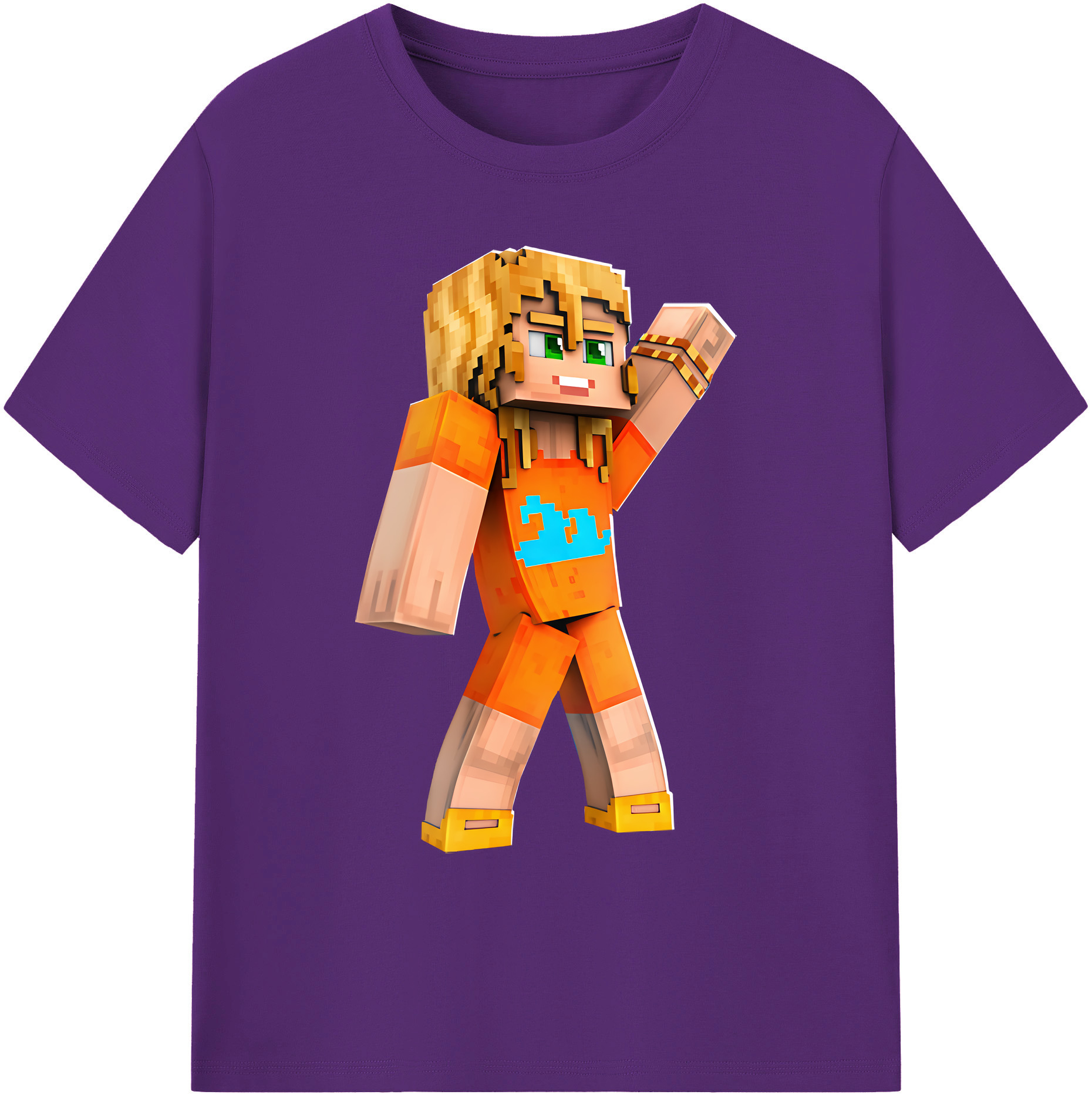 （画像用） マインクラフト ブロックの世界 Minecraft MC Block world 綿100％ メンズ半袖Tシャツ｜肌触りやわらか＆通気性