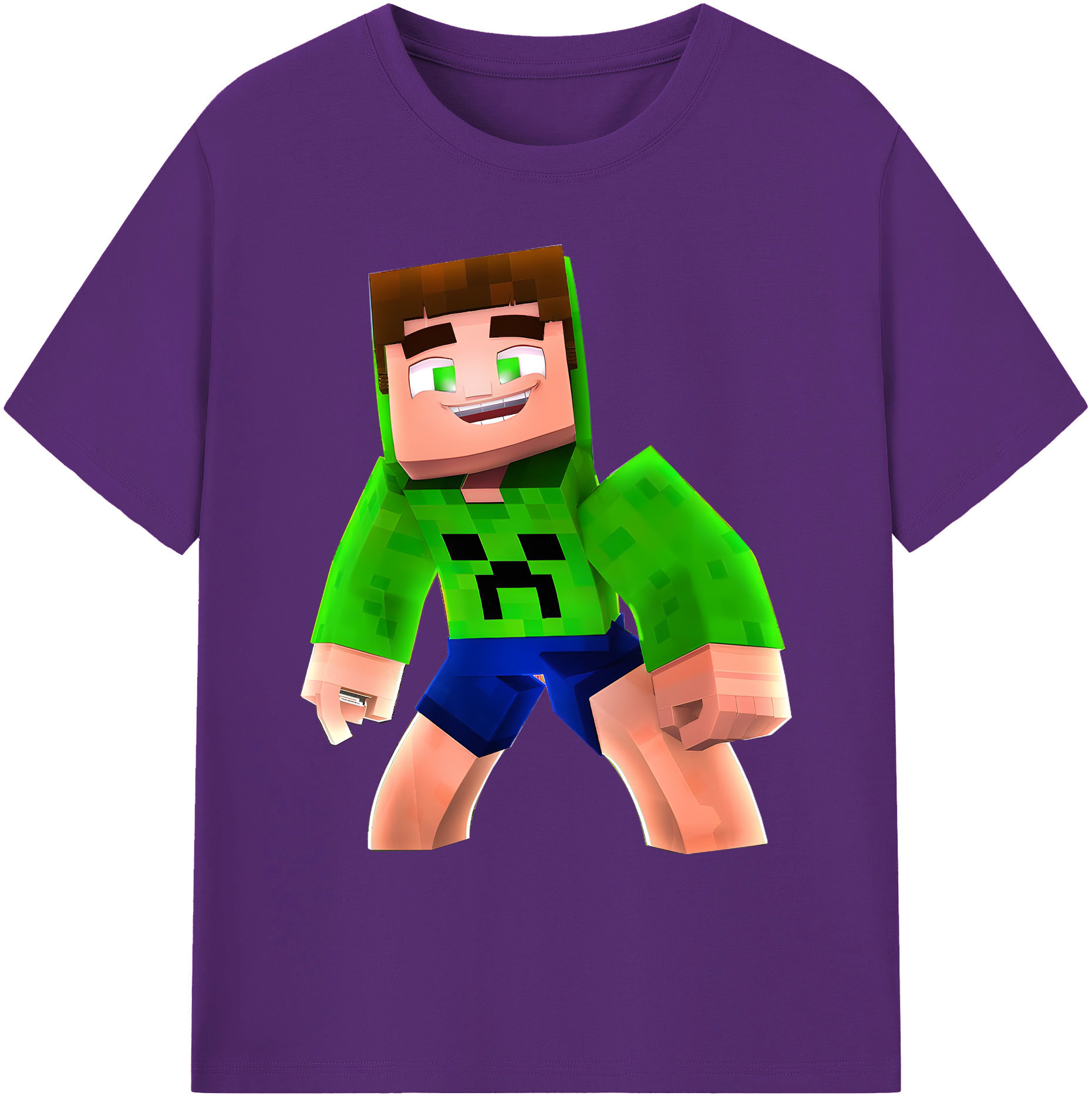 （画像用） マインクラフト ブロックの世界 Minecraft MC Block world 綿100％ メンズ半袖Tシャツ｜肌触りやわらか＆通気性