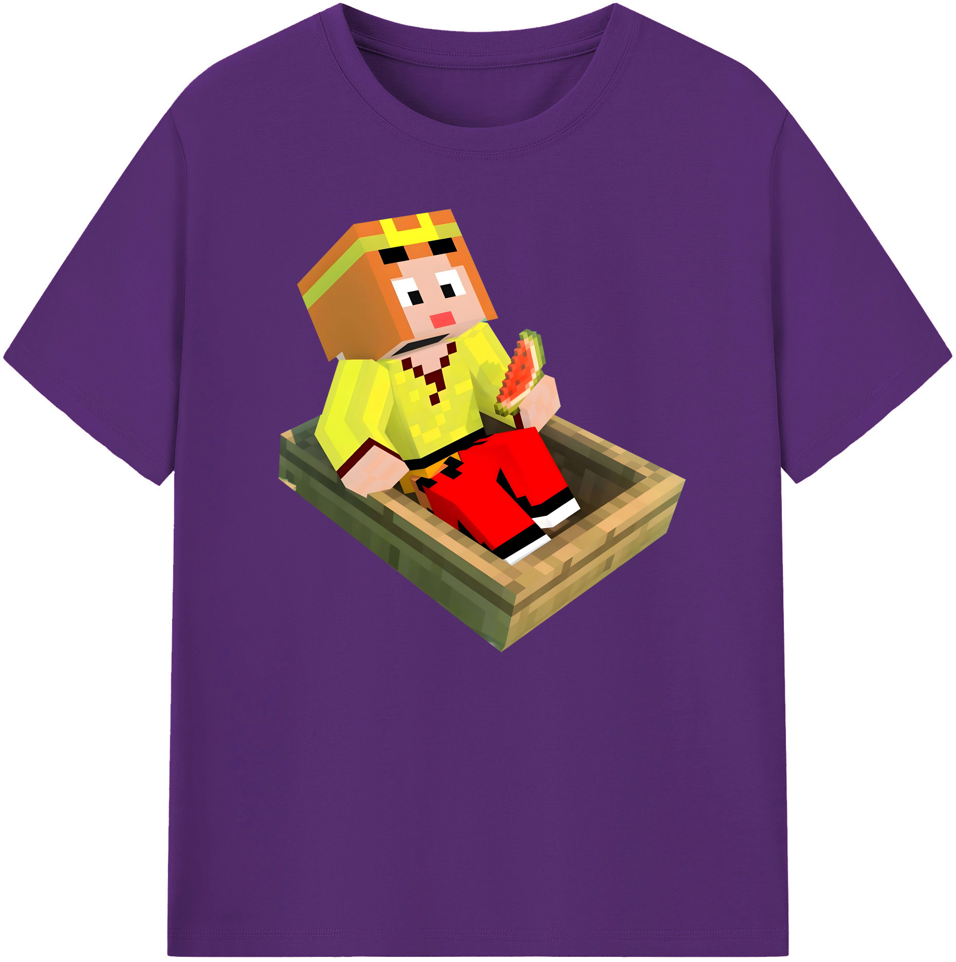 （画像用） マインクラフト ブロックの世界 Minecraft MC Block world 綿100％ メンズ半袖Tシャツ｜肌触りやわらか＆通気性