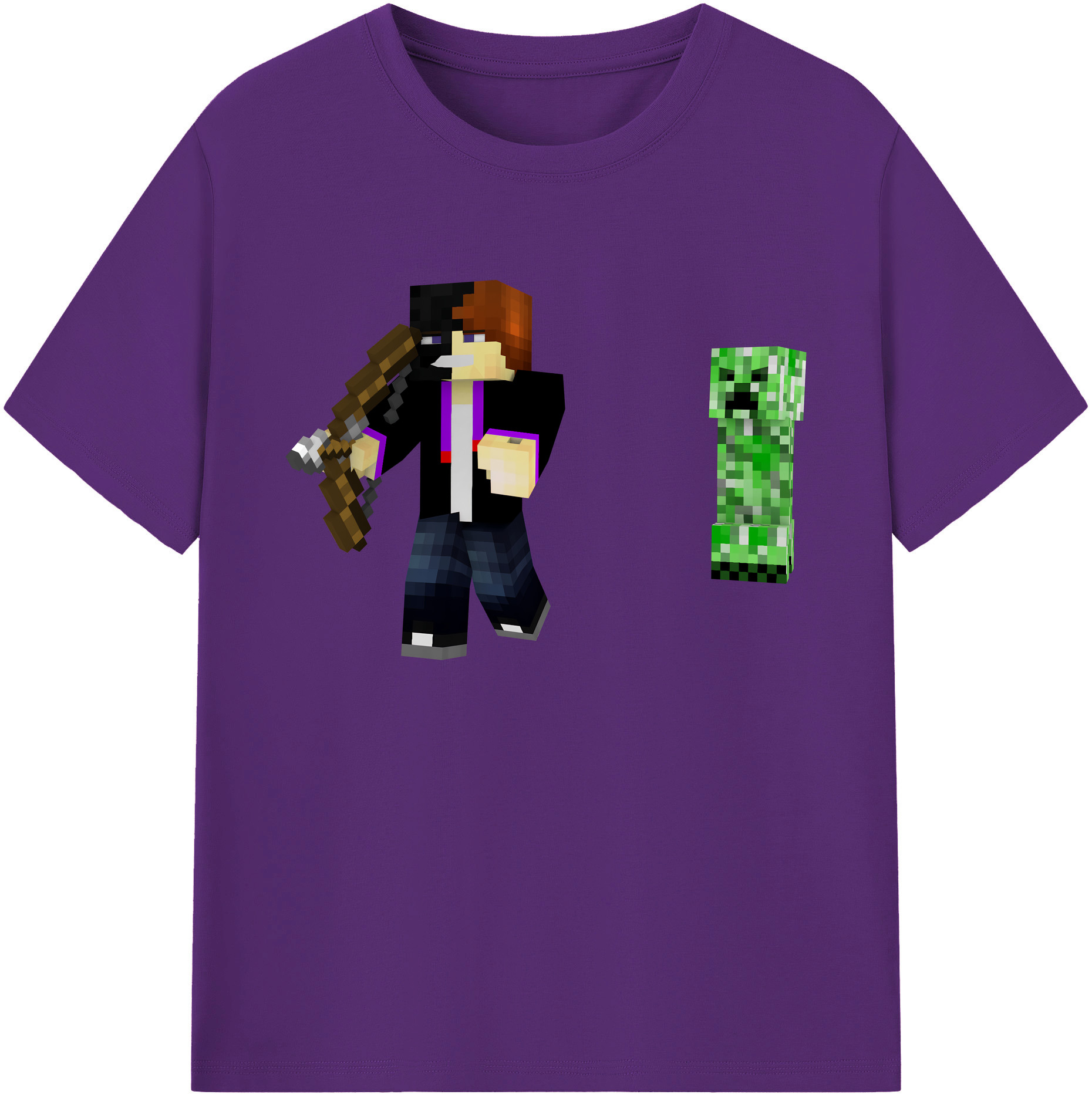 （画像用） マインクラフト ブロックの世界 Minecraft MC Block world 綿100％ メンズ半袖Tシャツ｜肌触りやわらか＆通気性