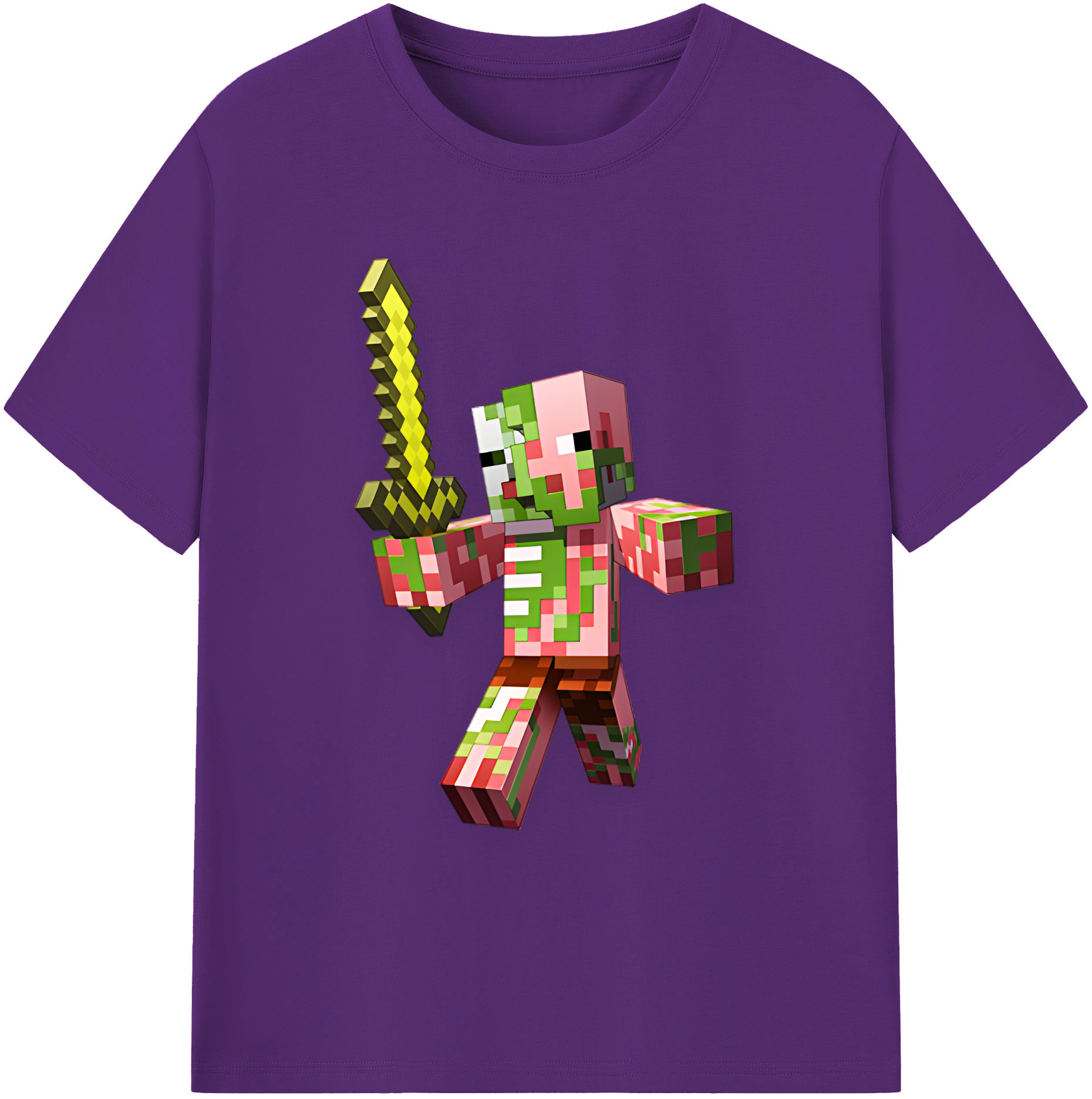 （画像用） マインクラフト ブロックの世界 Minecraft MC Block world 綿100％ メンズ半袖Tシャツ｜肌触りやわらか＆通気性