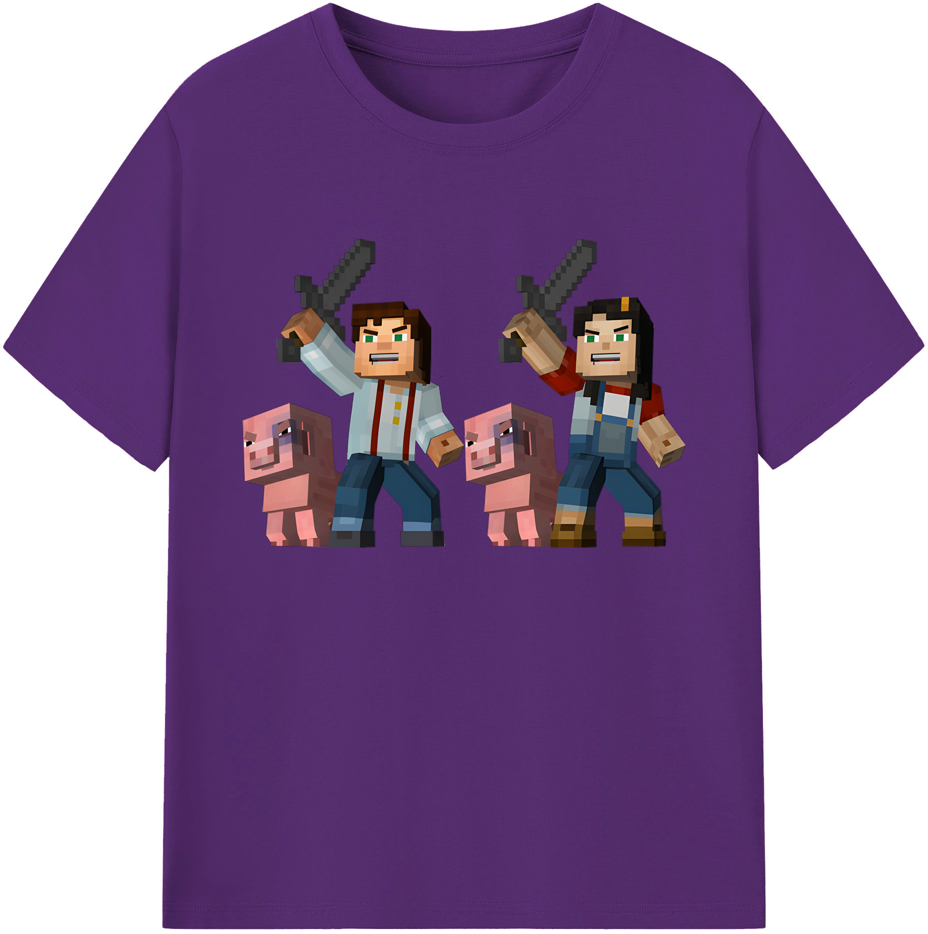 （画像用） マインクラフト ブロックの世界 Minecraft MC Block world 綿100％ メンズ半袖Tシャツ｜肌触りやわらか＆通気性