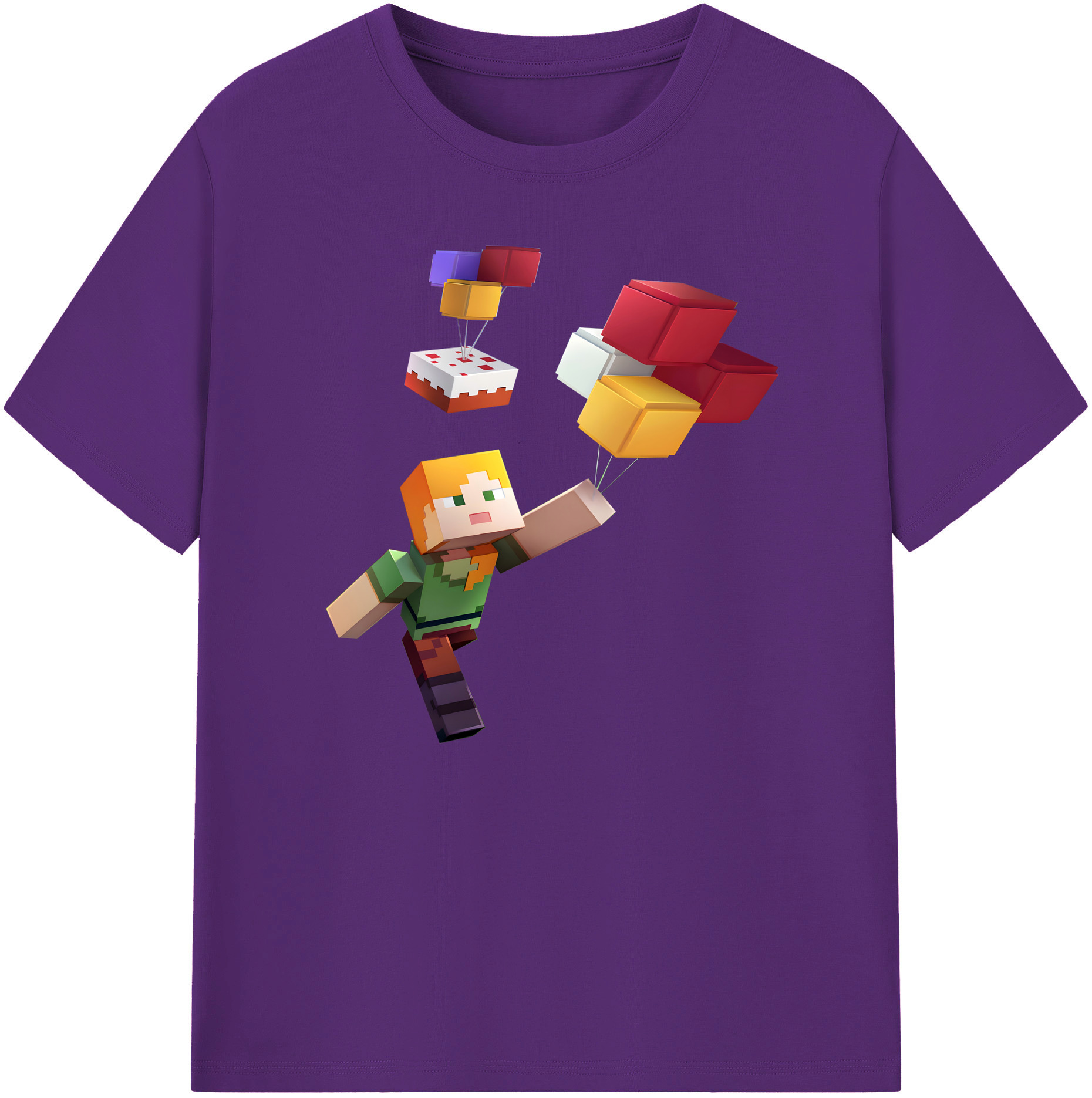 （画像用） マインクラフト ブロックの世界 Minecraft MC Block world 綿100％ メンズ半袖Tシャツ｜肌触りやわらか＆通気性