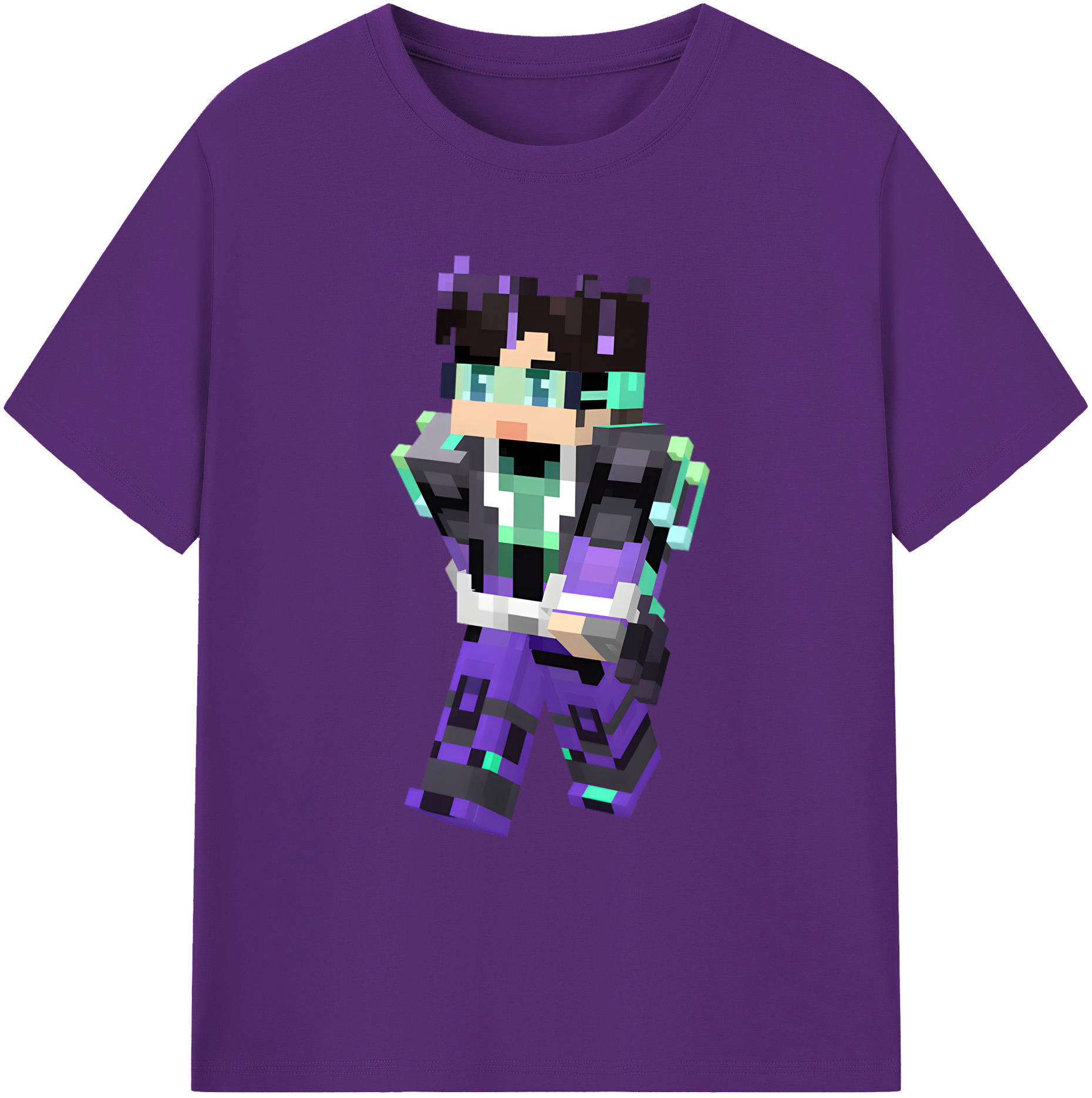 （画像用） マインクラフト ブロックの世界 Minecraft MC Block world 綿100％ メンズ半袖Tシャツ｜肌触りやわらか＆通気性
