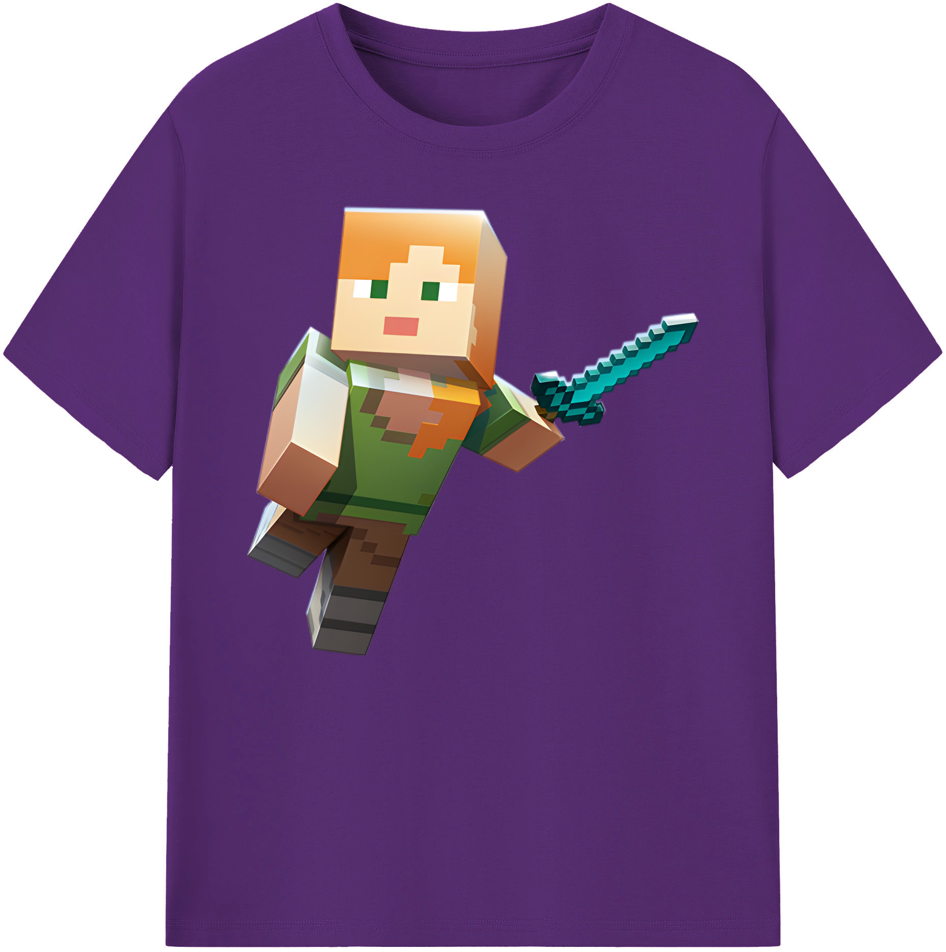 （画像用） マインクラフト ブロックの世界 Minecraft MC Block world 綿100％ メンズ半袖Tシャツ｜肌触りやわらか＆通気性
