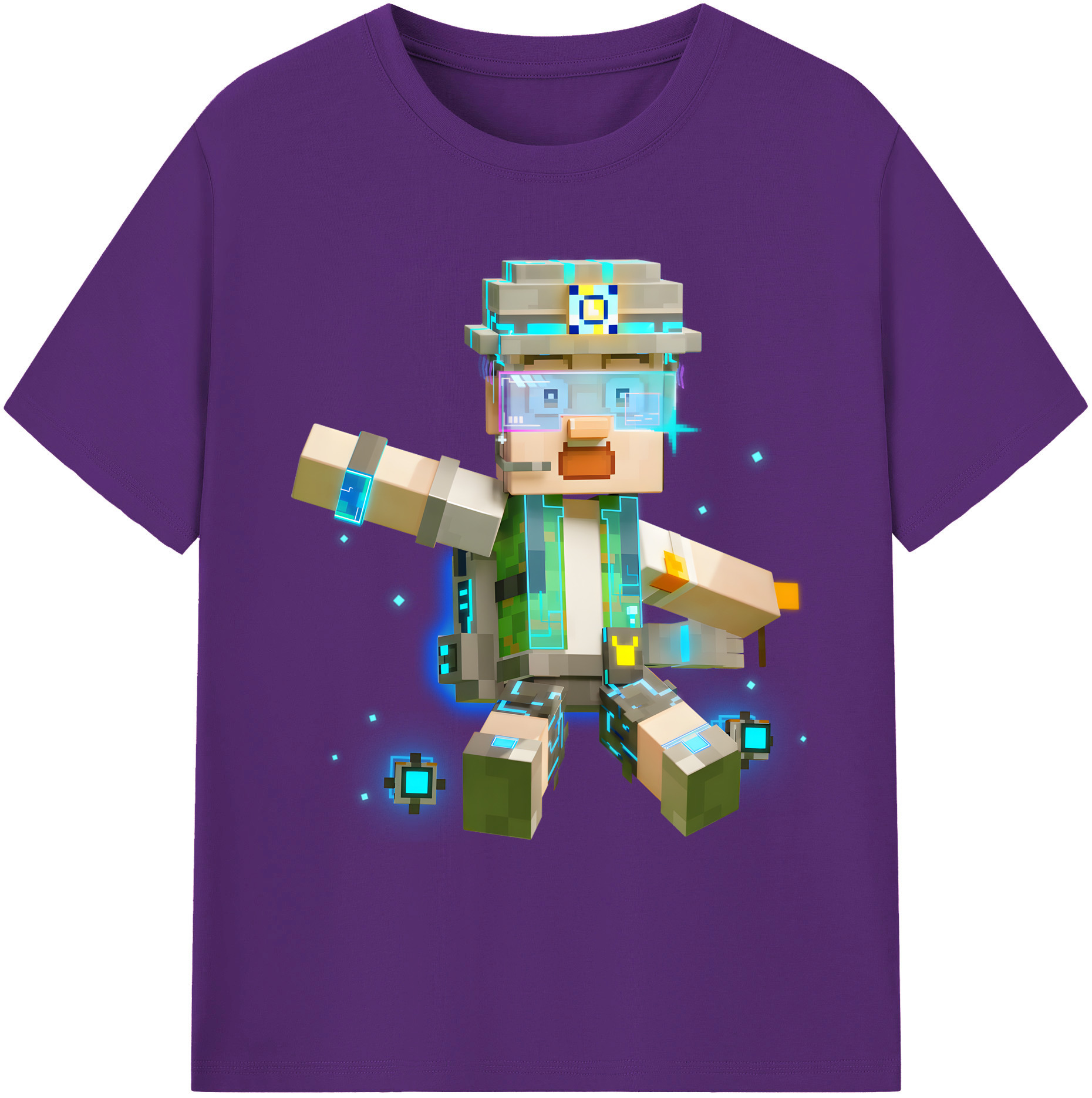 （画像用） マインクラフト ブロックの世界 Minecraft MC Block world 綿100％ メンズ半袖Tシャツ｜肌触りやわらか＆通気性