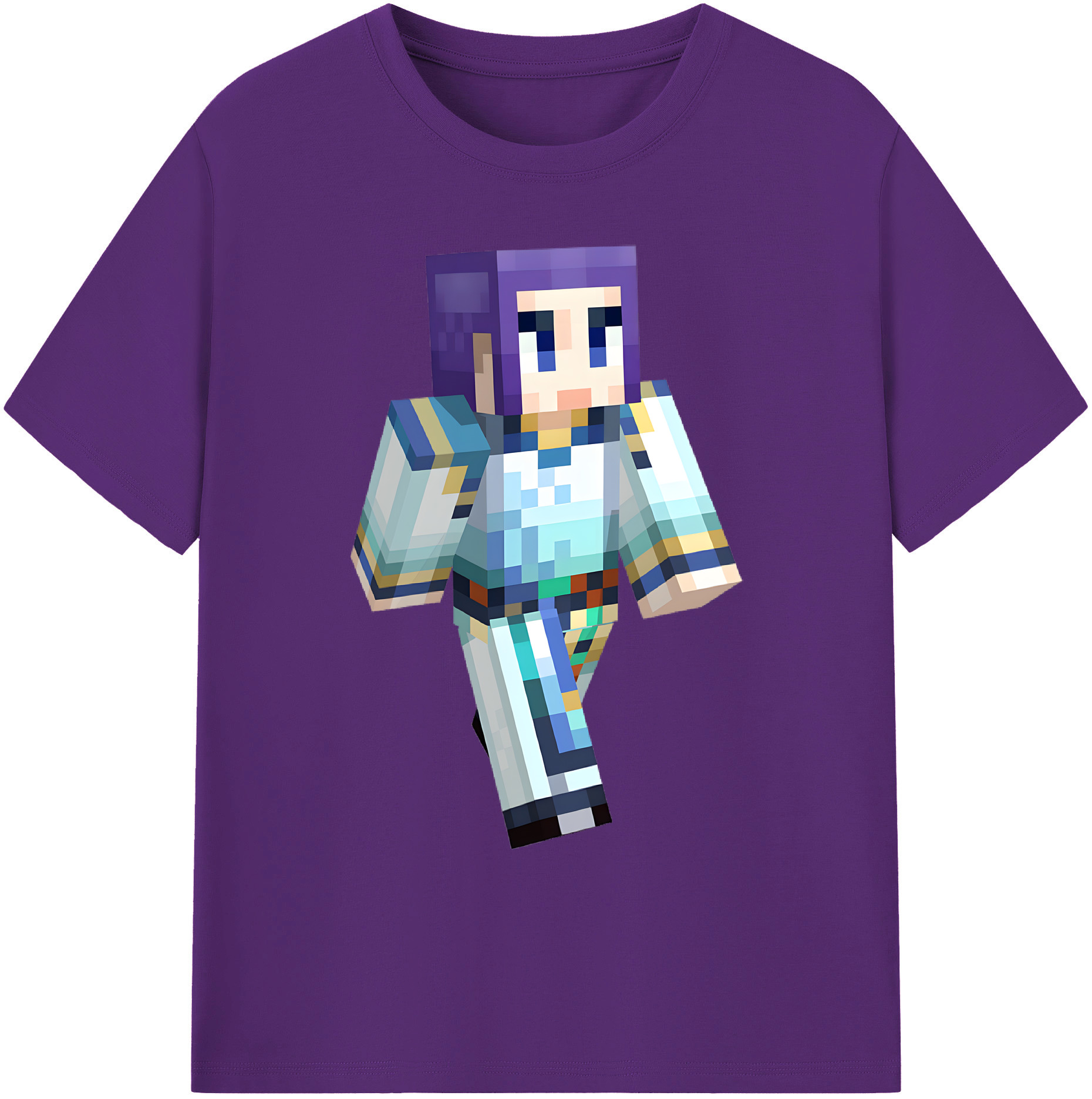 （画像用） マインクラフト ブロックの世界 Minecraft MC Block world 綿100％ メンズ半袖Tシャツ｜肌触りやわらか＆通気性