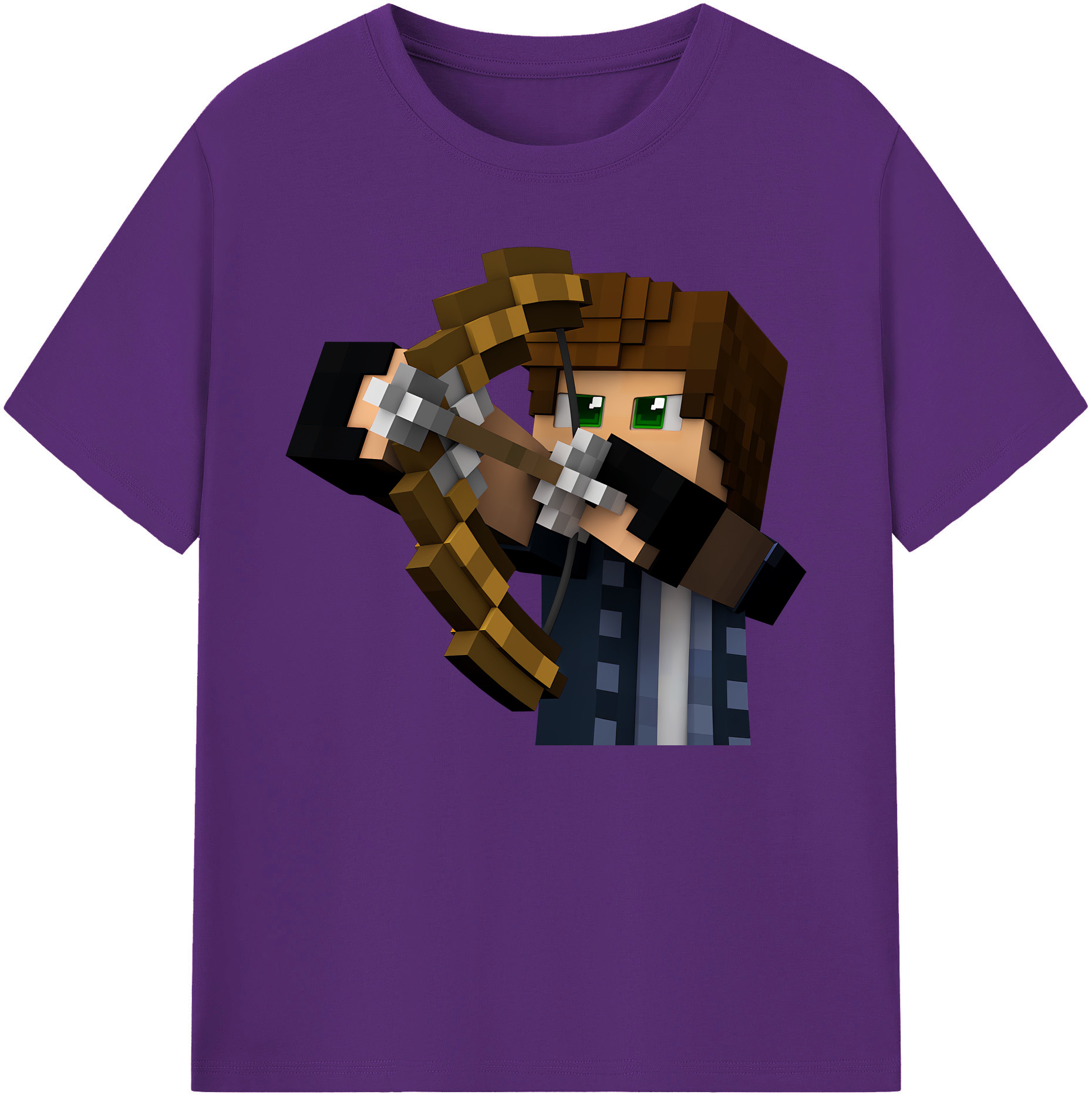 （画像用） マインクラフト ブロックの世界 Minecraft MC Block world 綿100％ メンズ半袖Tシャツ｜肌触りやわらか＆通気性