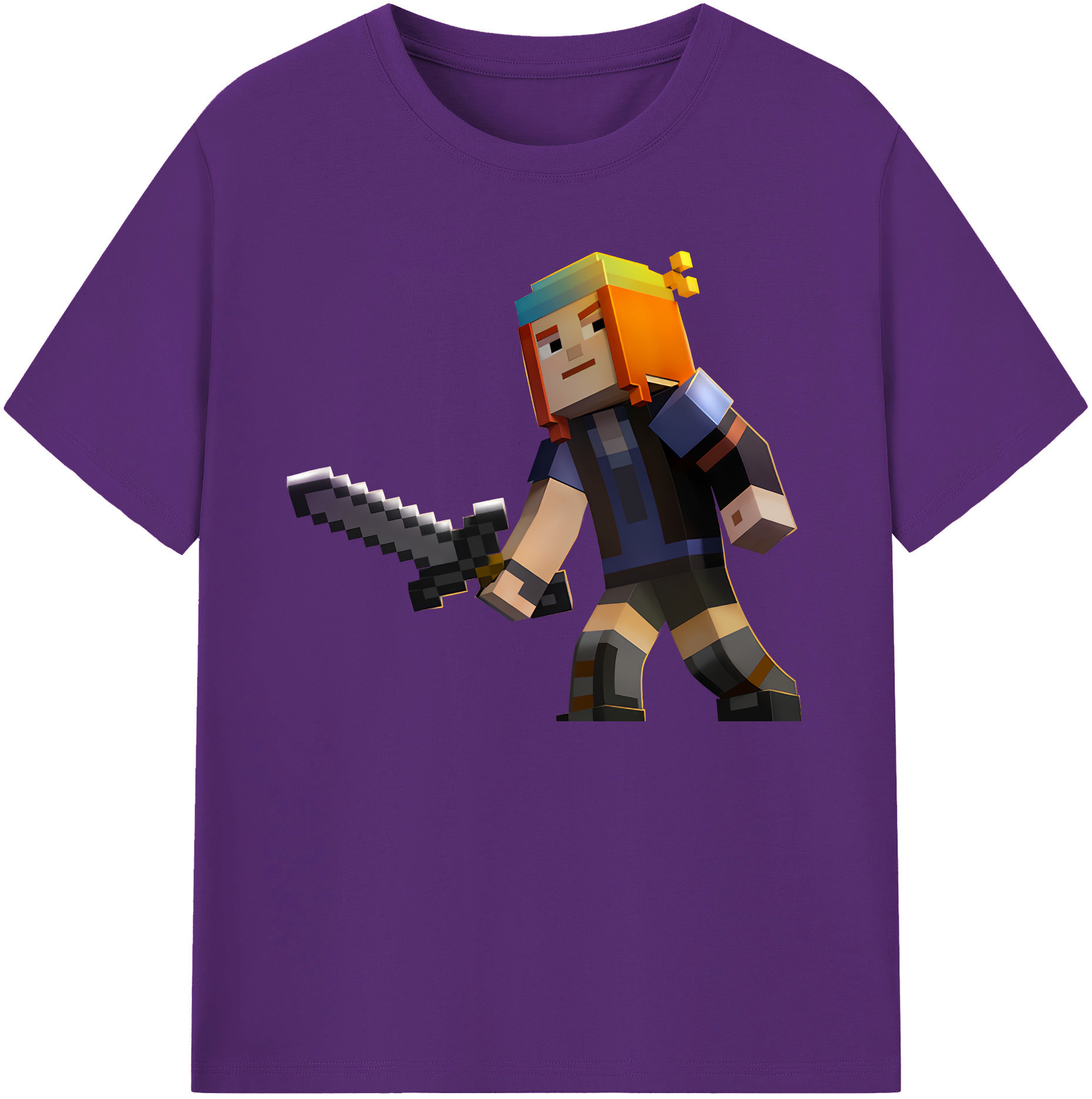 （画像用） マインクラフト ブロックの世界 Minecraft MC Block world 綿100％ メンズ半袖Tシャツ｜肌触りやわらか＆通気性