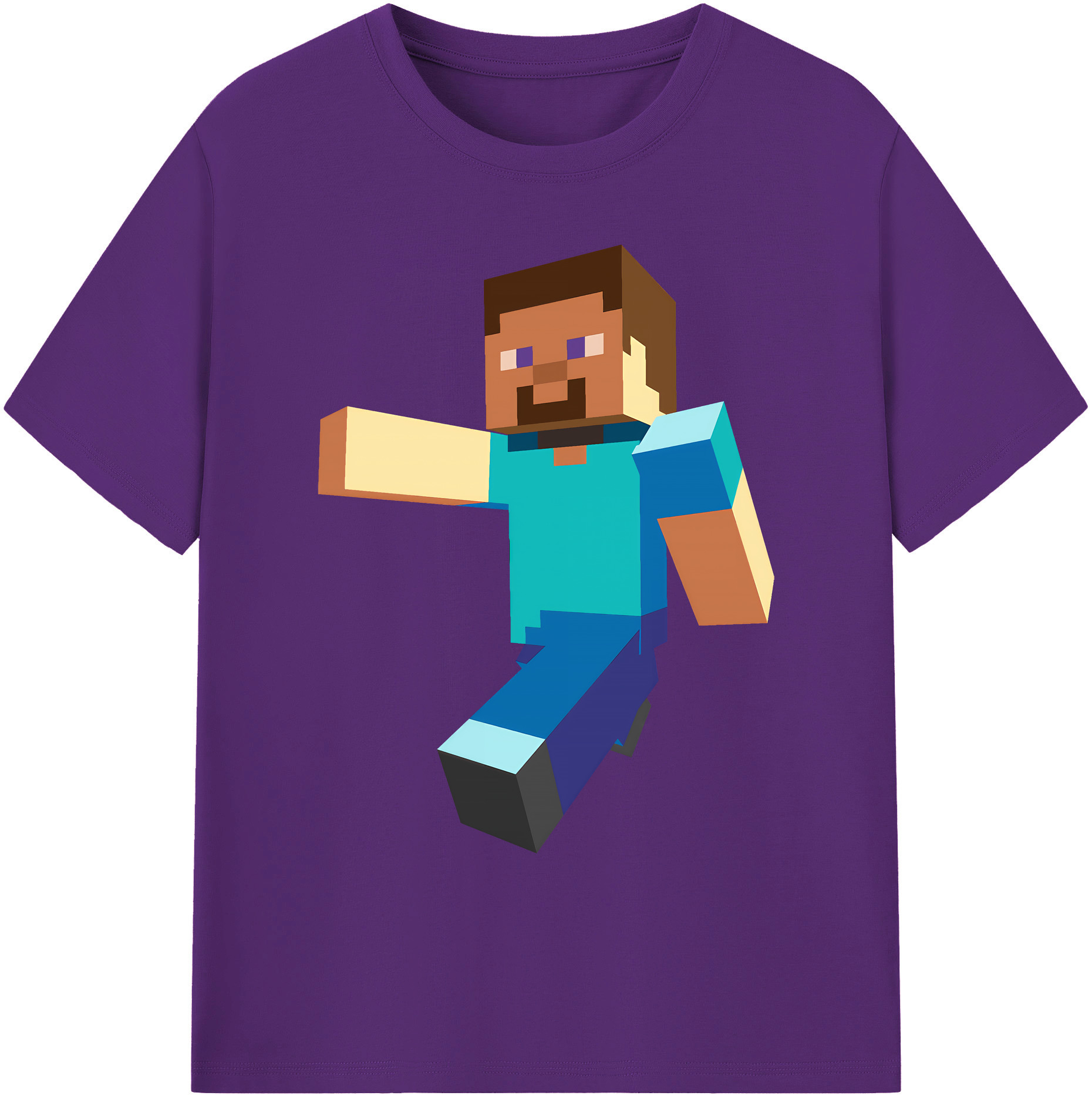 （画像用） マインクラフト ブロックの世界 Minecraft MC Block world 綿100％ メンズ半袖Tシャツ｜肌触りやわらか＆通気性
