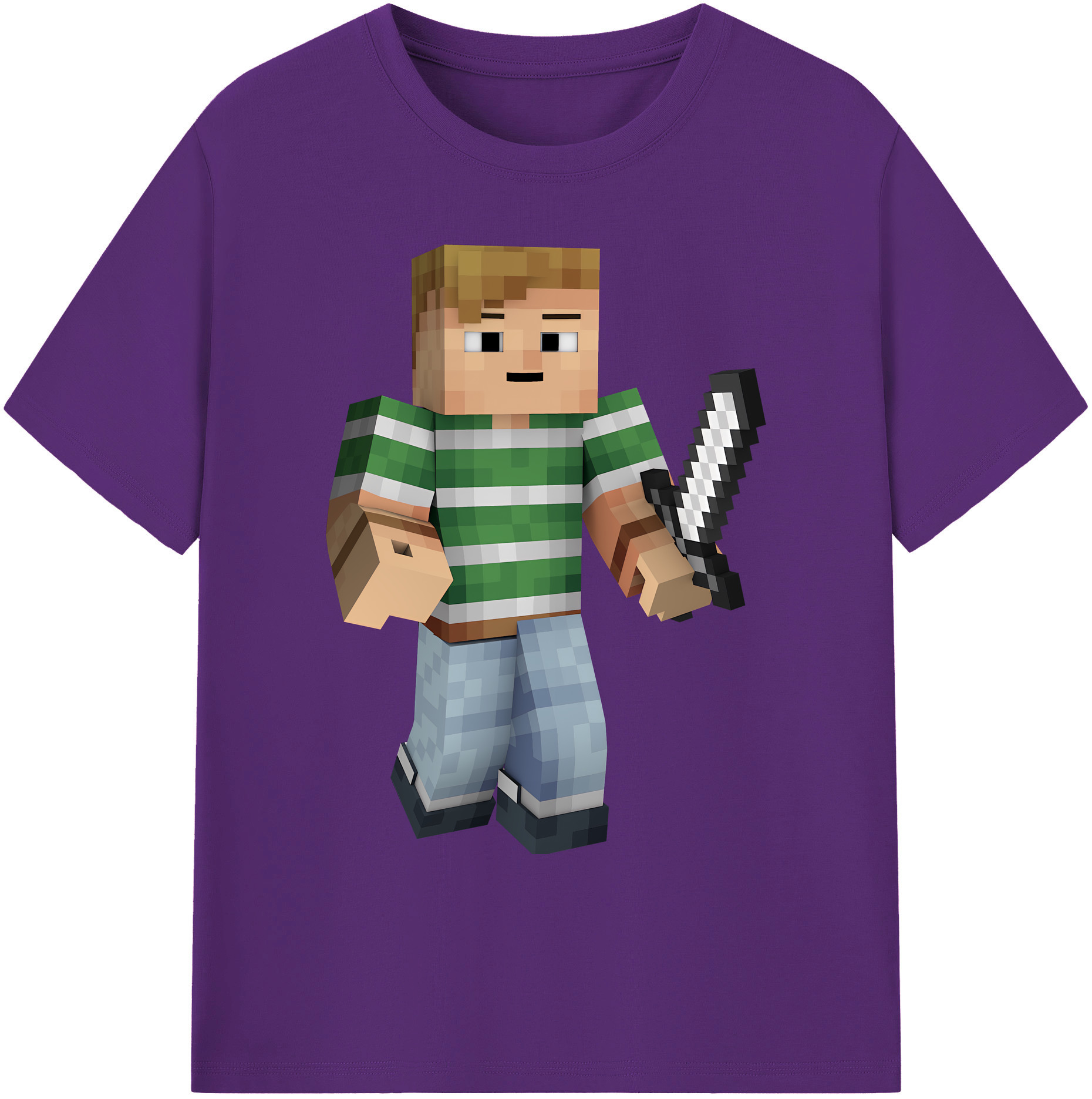 （画像用） マインクラフト ブロックの世界 Minecraft MC Block world 綿100％ メンズ半袖Tシャツ｜肌触りやわらか＆通気性