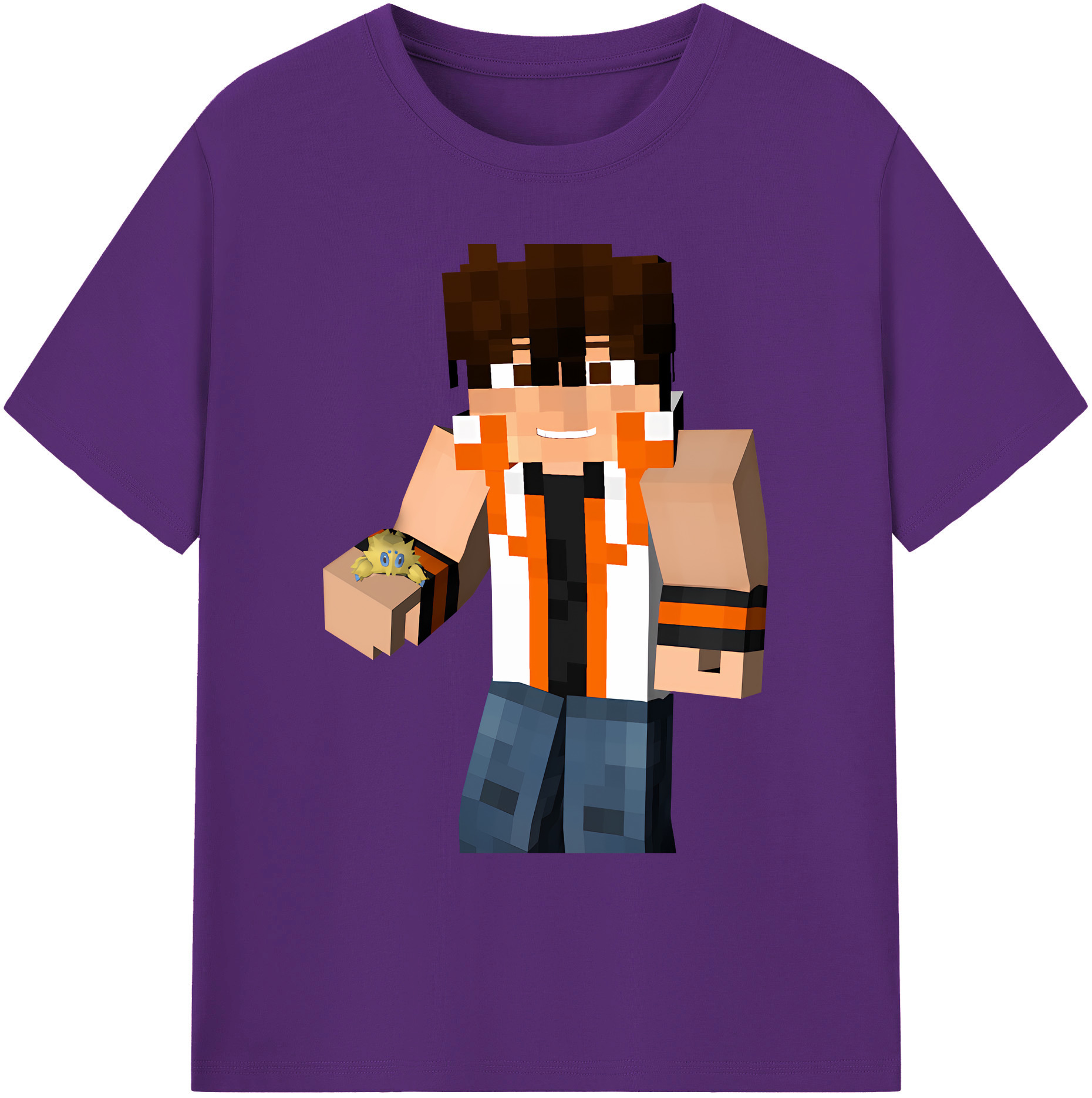 （画像用） マインクラフト ブロックの世界 Minecraft MC Block world 綿100％ メンズ半袖Tシャツ｜肌触りやわらか＆通気性