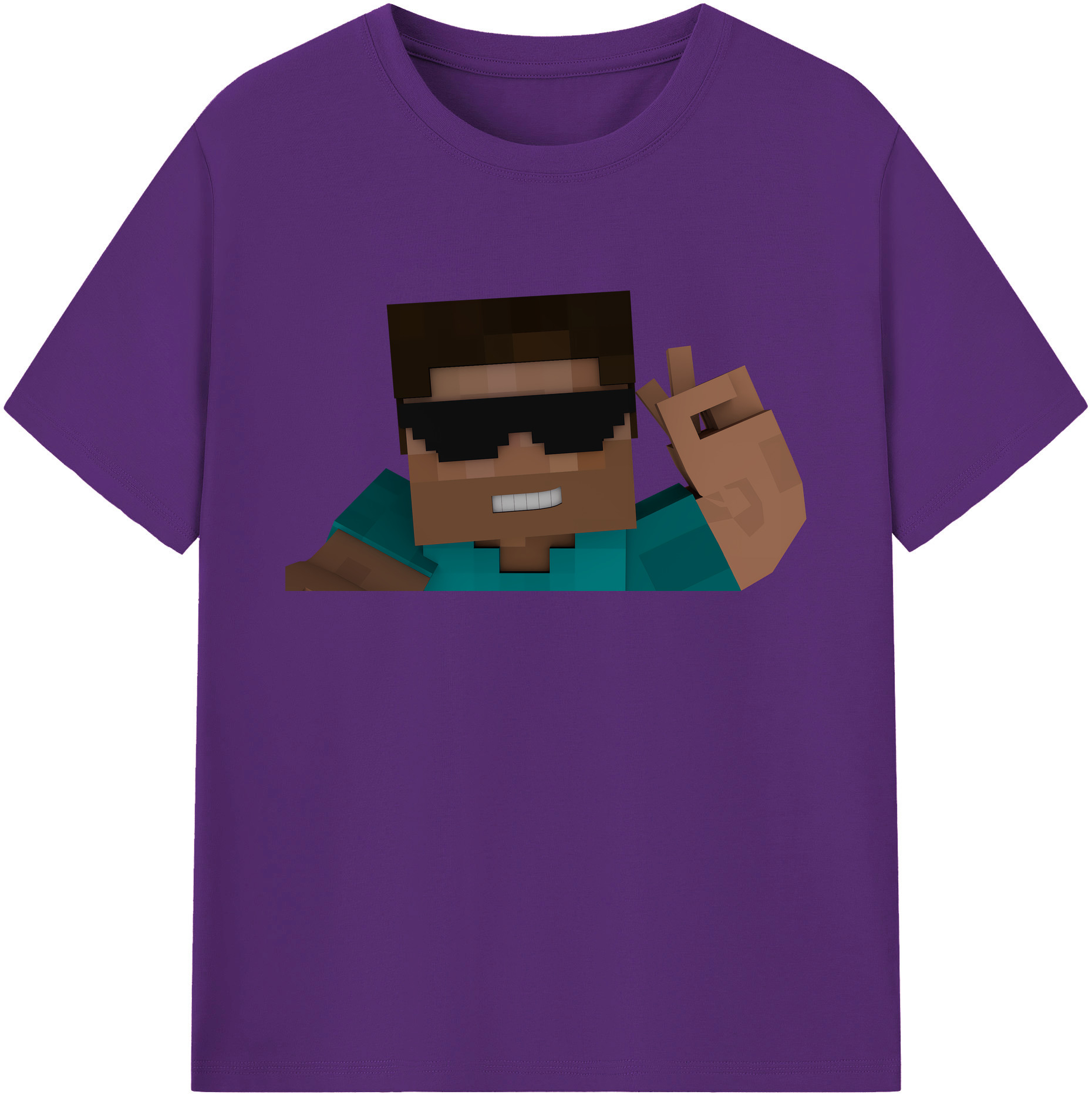 （画像用） マインクラフト ブロックの世界 Minecraft MC Block world 綿100％ メンズ半袖Tシャツ｜肌触りやわらか＆通気性