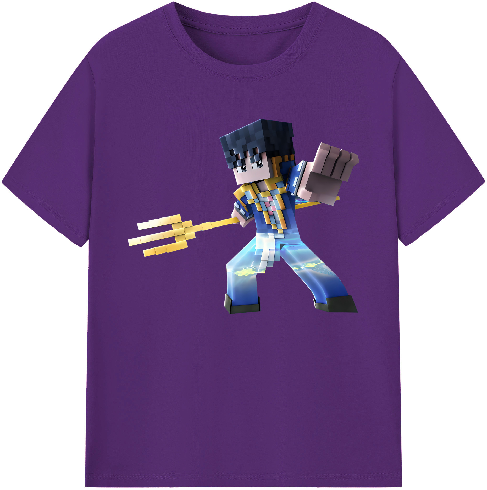 （画像用） マインクラフト ブロックの世界 Minecraft MC Block world 綿100％ メンズ半袖Tシャツ｜肌触りやわらか＆通気性
