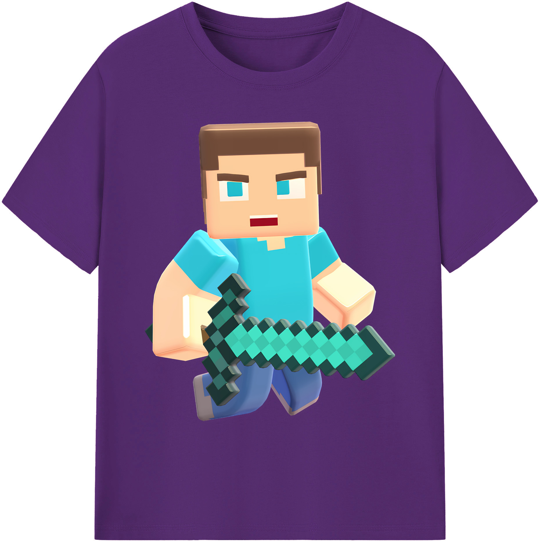 （画像用） マインクラフト ブロックの世界 Minecraft MC Block world 綿100％ メンズ半袖Tシャツ｜肌触りやわらか＆通気性