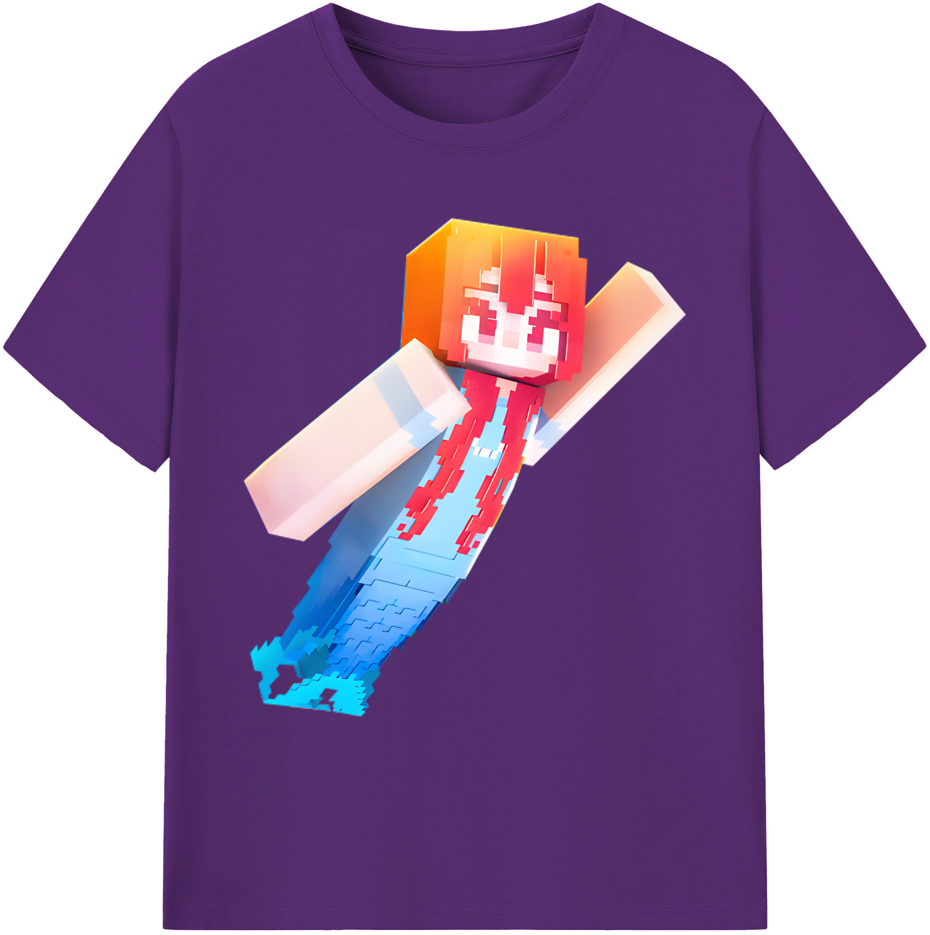（画像用） マインクラフト ブロックの世界 Minecraft MC Block world 綿100％ メンズ半袖Tシャツ｜肌触りやわらか＆通気性