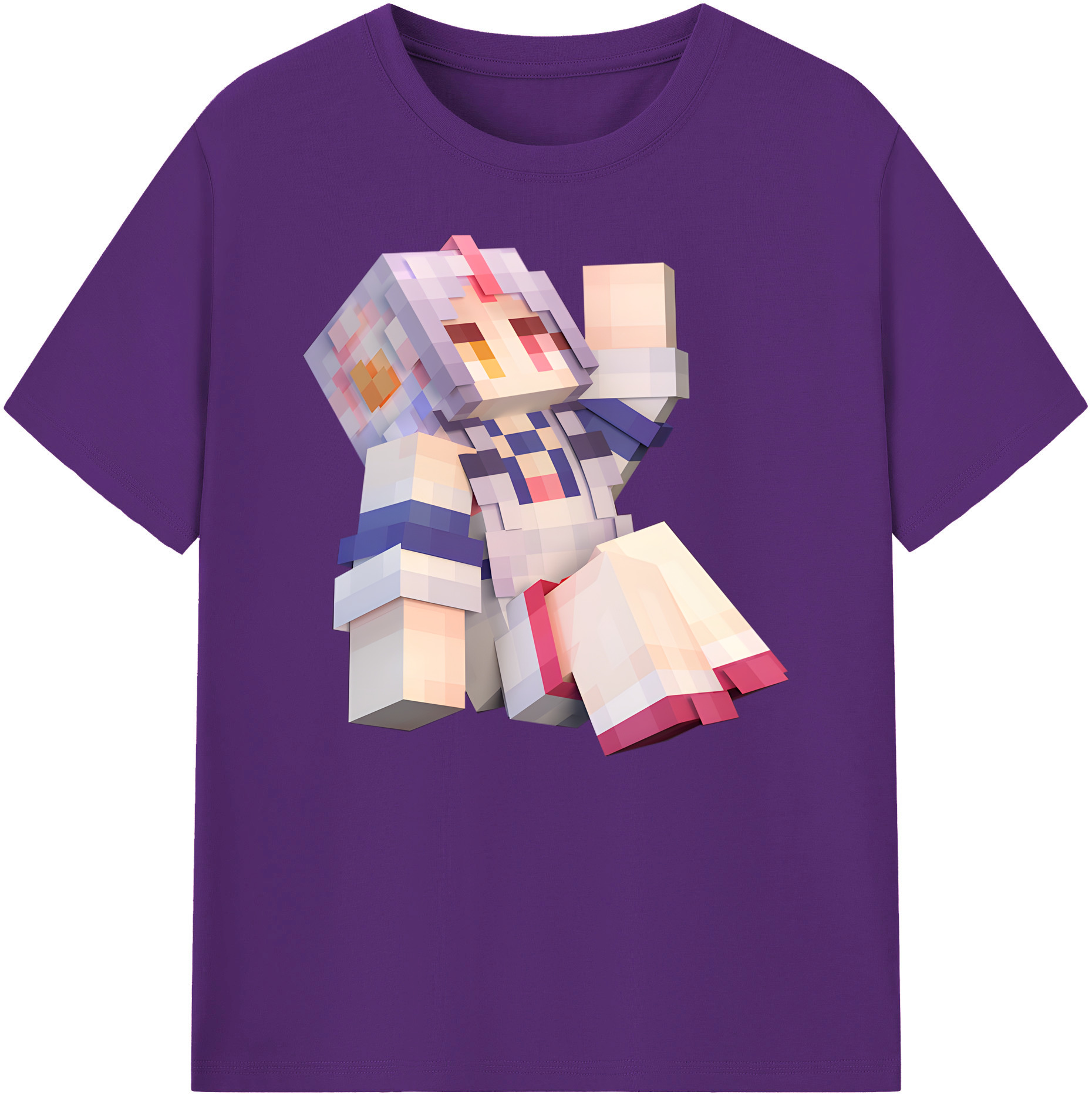 （画像用） マインクラフト ブロックの世界 Minecraft MC Block world 綿100％ メンズ半袖Tシャツ｜肌触りやわらか＆通気性