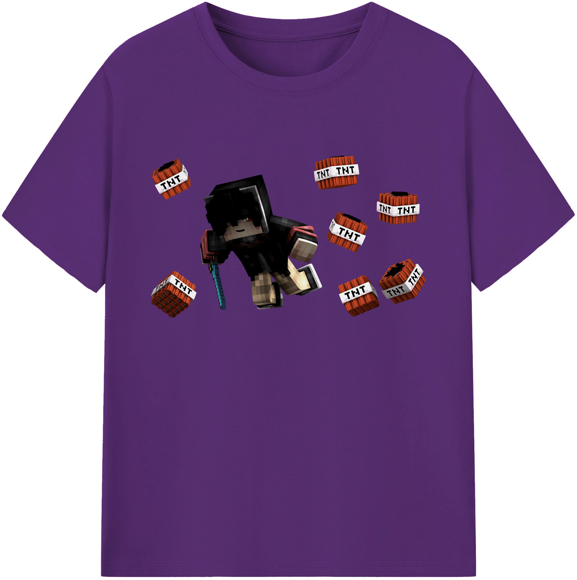 （画像用） マインクラフト ブロックの世界 Minecraft MC Block world 綿100％ メンズ半袖Tシャツ｜肌触りやわらか＆通気性