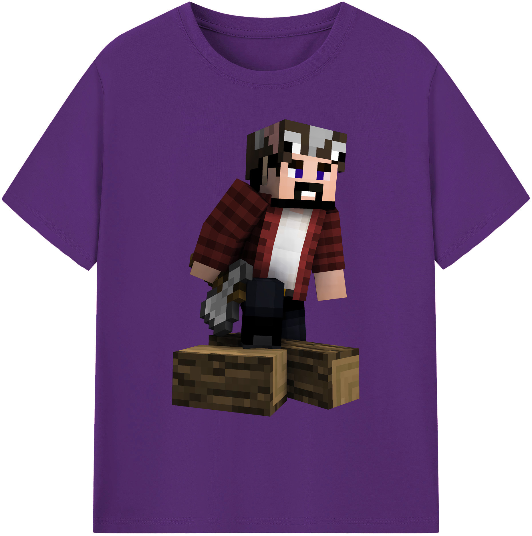 （画像用） マインクラフト ブロックの世界 Minecraft MC Block world 綿100％ メンズ半袖Tシャツ｜肌触りやわらか＆通気性