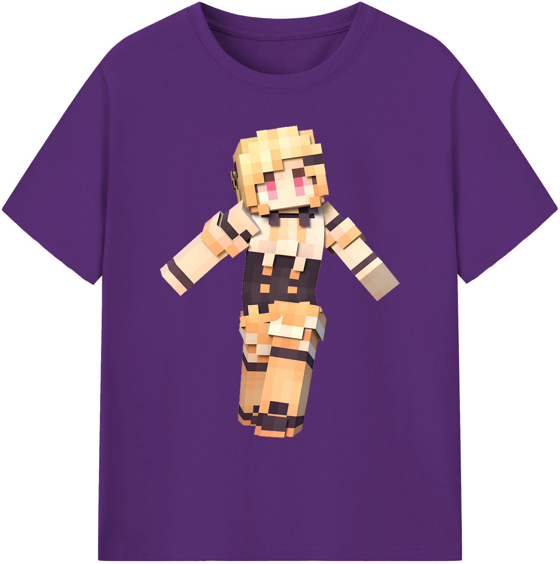 （画像用） マインクラフト ブロックの世界 Minecraft MC Block world 綿100％ メンズ半袖Tシャツ｜肌触りやわらか＆通気性