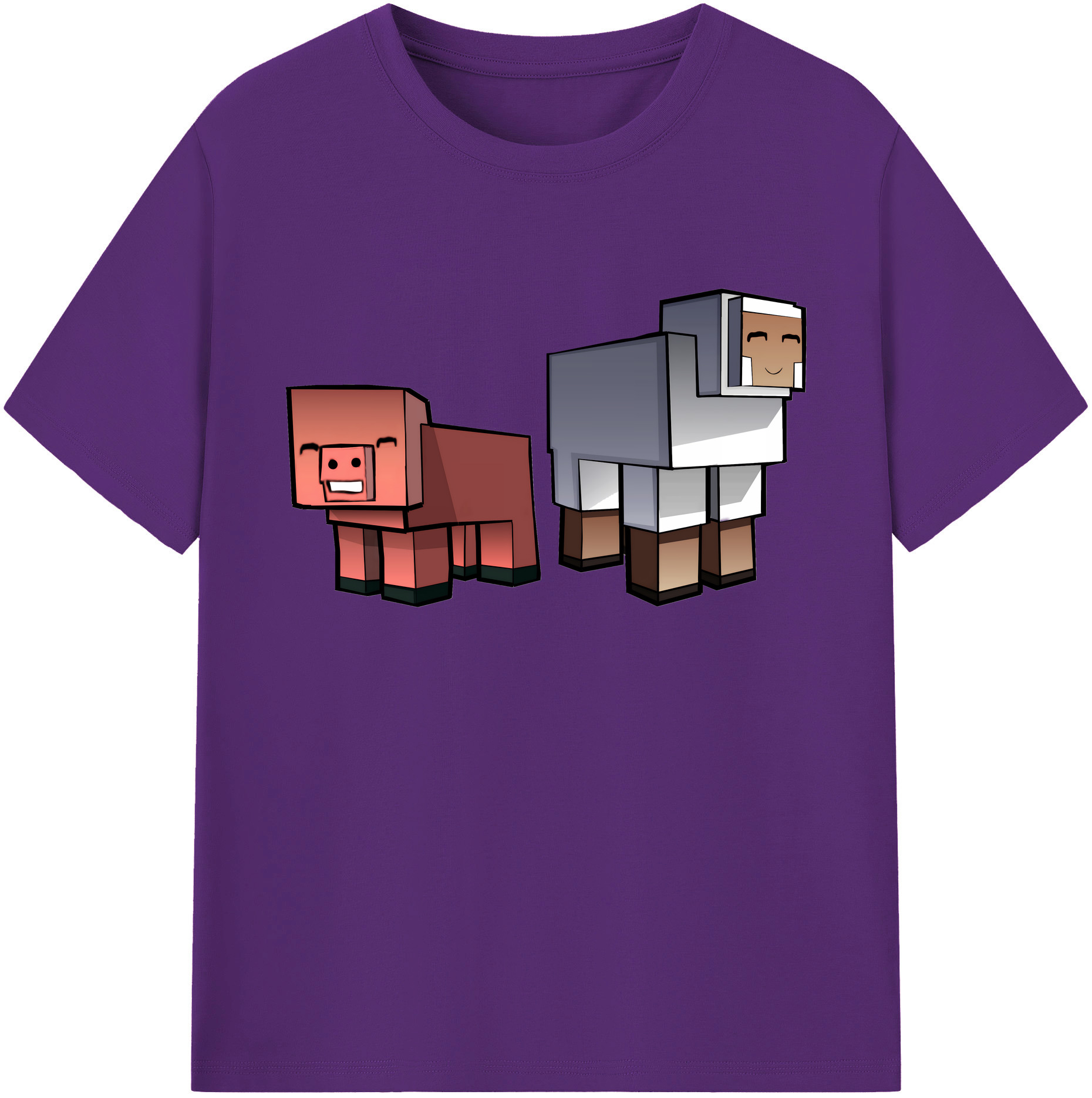 （画像用） マインクラフト ブロックの世界 Minecraft MC Block world 綿100％ メンズ半袖Tシャツ｜肌触りやわらか＆通気性
