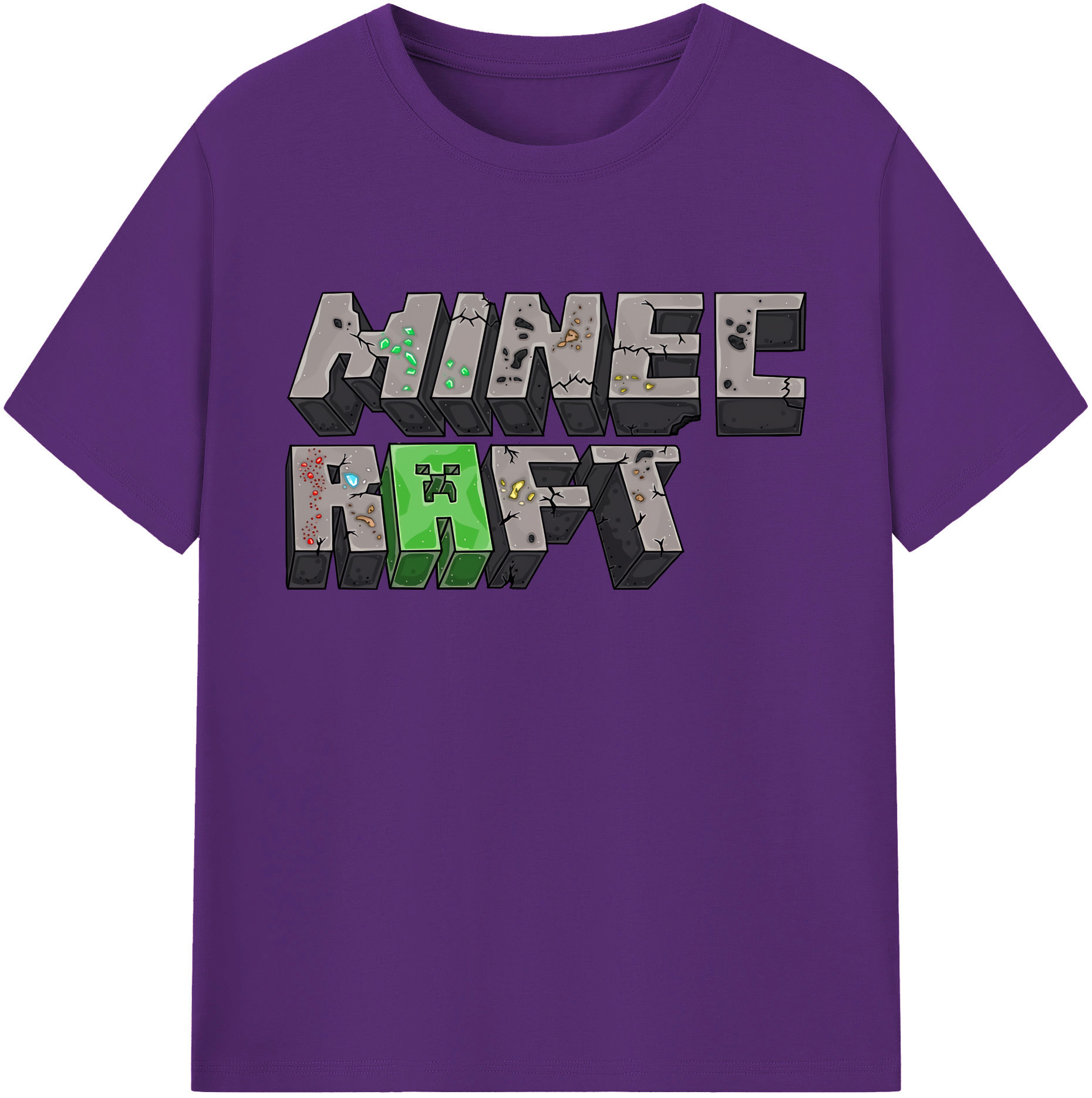 （画像用） マインクラフト ブロックの世界 Minecraft MC Block world 綿100％ メンズ半袖Tシャツ｜肌触りやわらか＆通気性