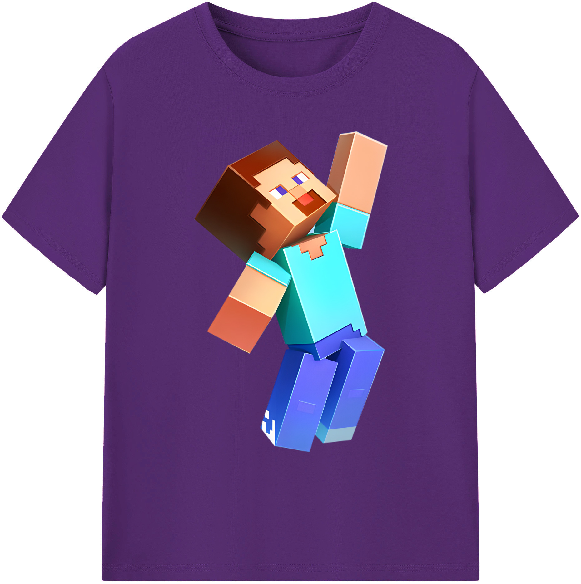 （画像用） マインクラフト ブロックの世界 Minecraft MC Block world 綿100％ メンズ半袖Tシャツ｜肌触りやわらか＆通気性