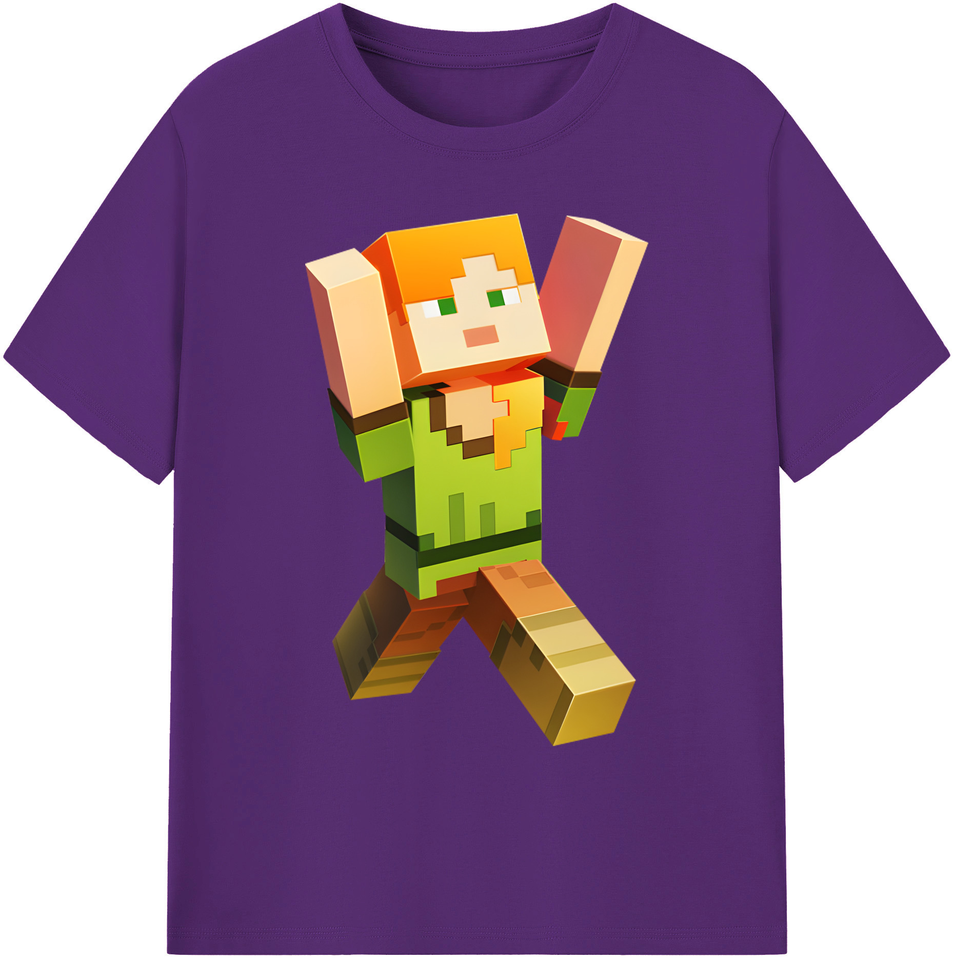（画像用） マインクラフト ブロックの世界 Minecraft MC Block world 綿100％ メンズ半袖Tシャツ｜肌触りやわらか＆通気性