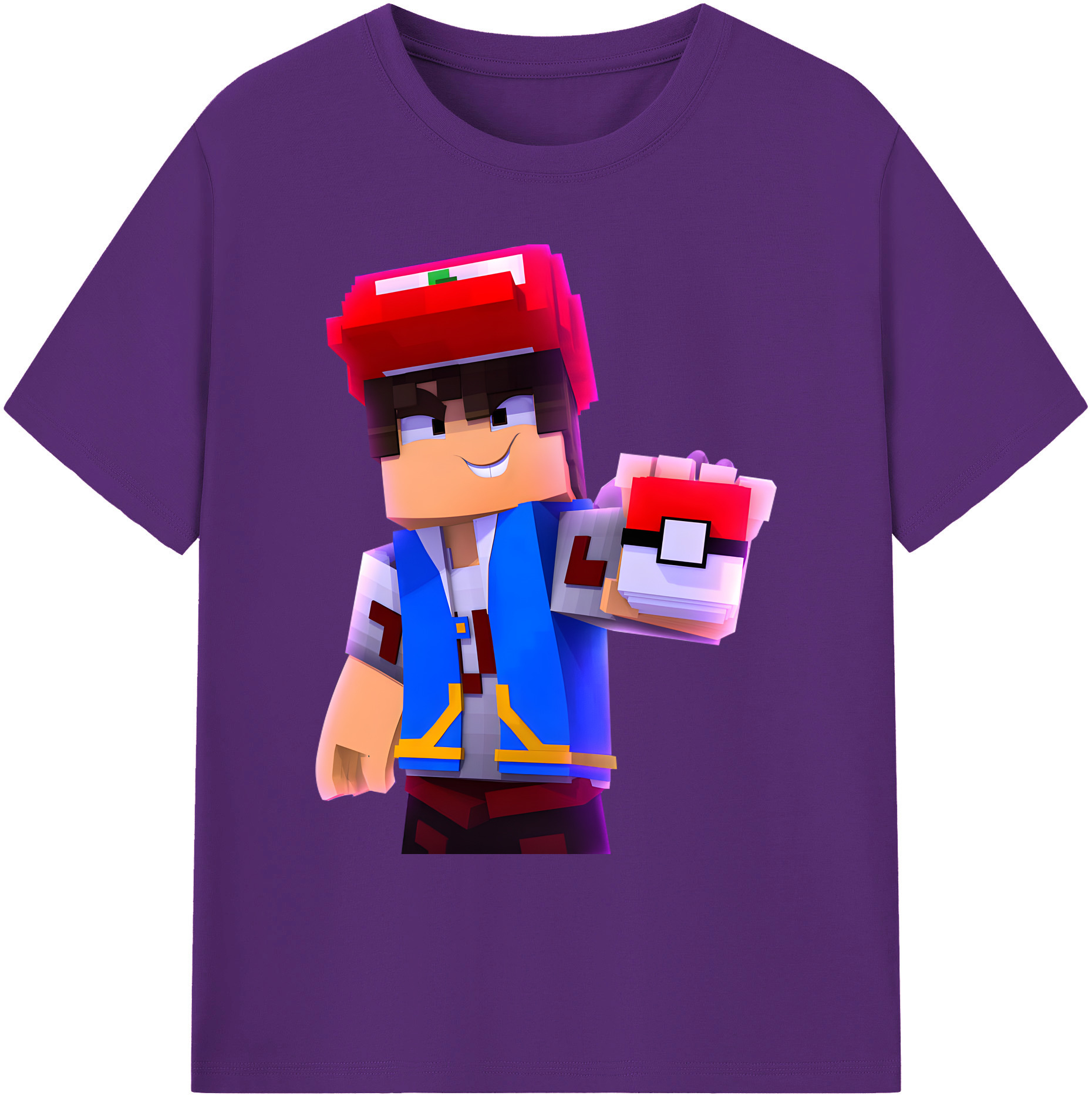 （画像用） マインクラフト ブロックの世界 Minecraft MC Block world 綿100％ メンズ半袖Tシャツ｜肌触りやわらか＆通気性