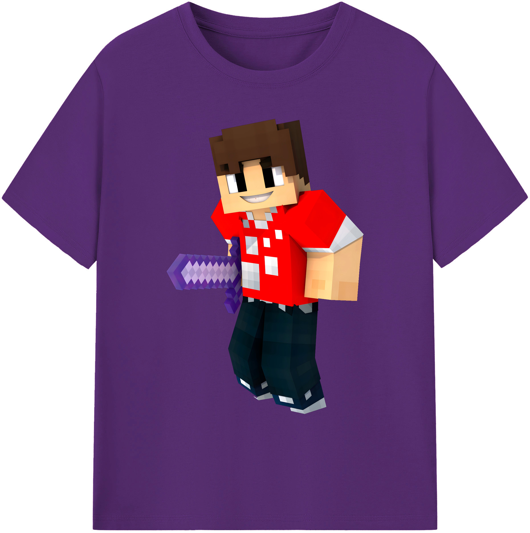 （画像用） マインクラフト ブロックの世界 Minecraft MC Block world 綿100％ メンズ半袖Tシャツ｜肌触りやわらか＆通気性