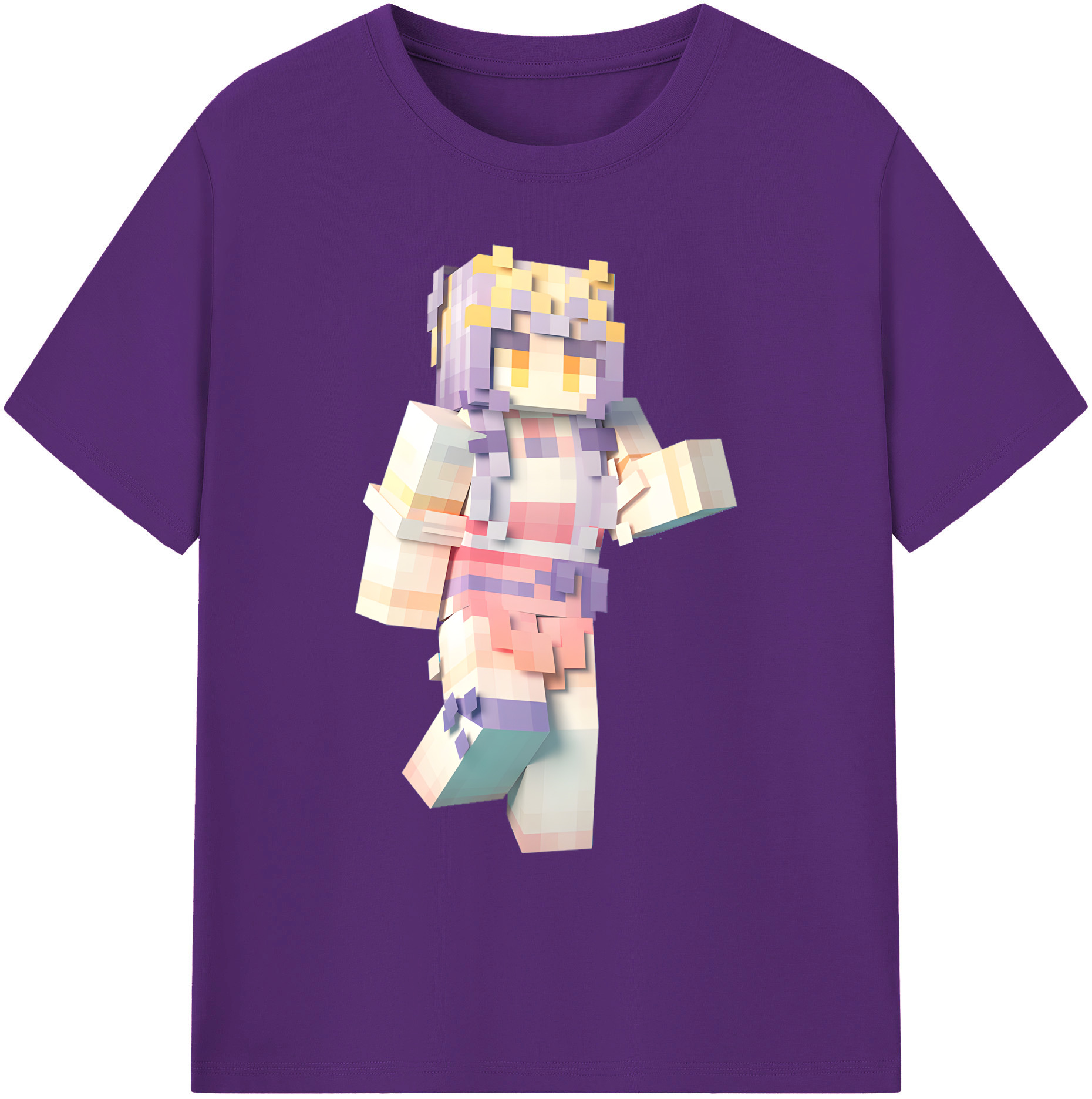 （画像用） マインクラフト ブロックの世界 Minecraft MC Block world 綿100％ メンズ半袖Tシャツ｜肌触りやわらか＆通気性