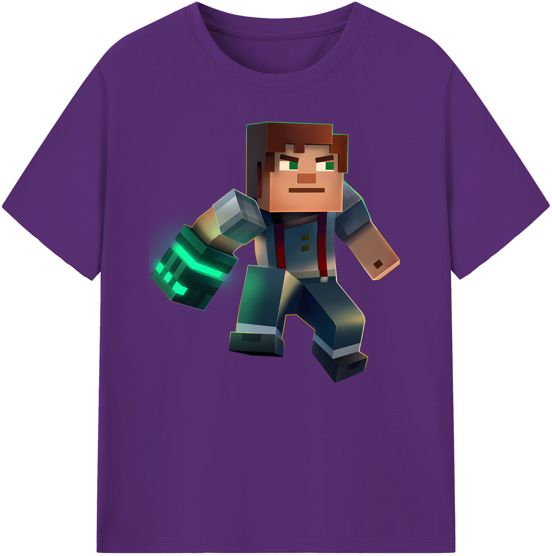 （画像用） マインクラフト ブロックの世界 Minecraft MC Block world 綿100％ メンズ半袖Tシャツ｜肌触りやわらか＆通気性