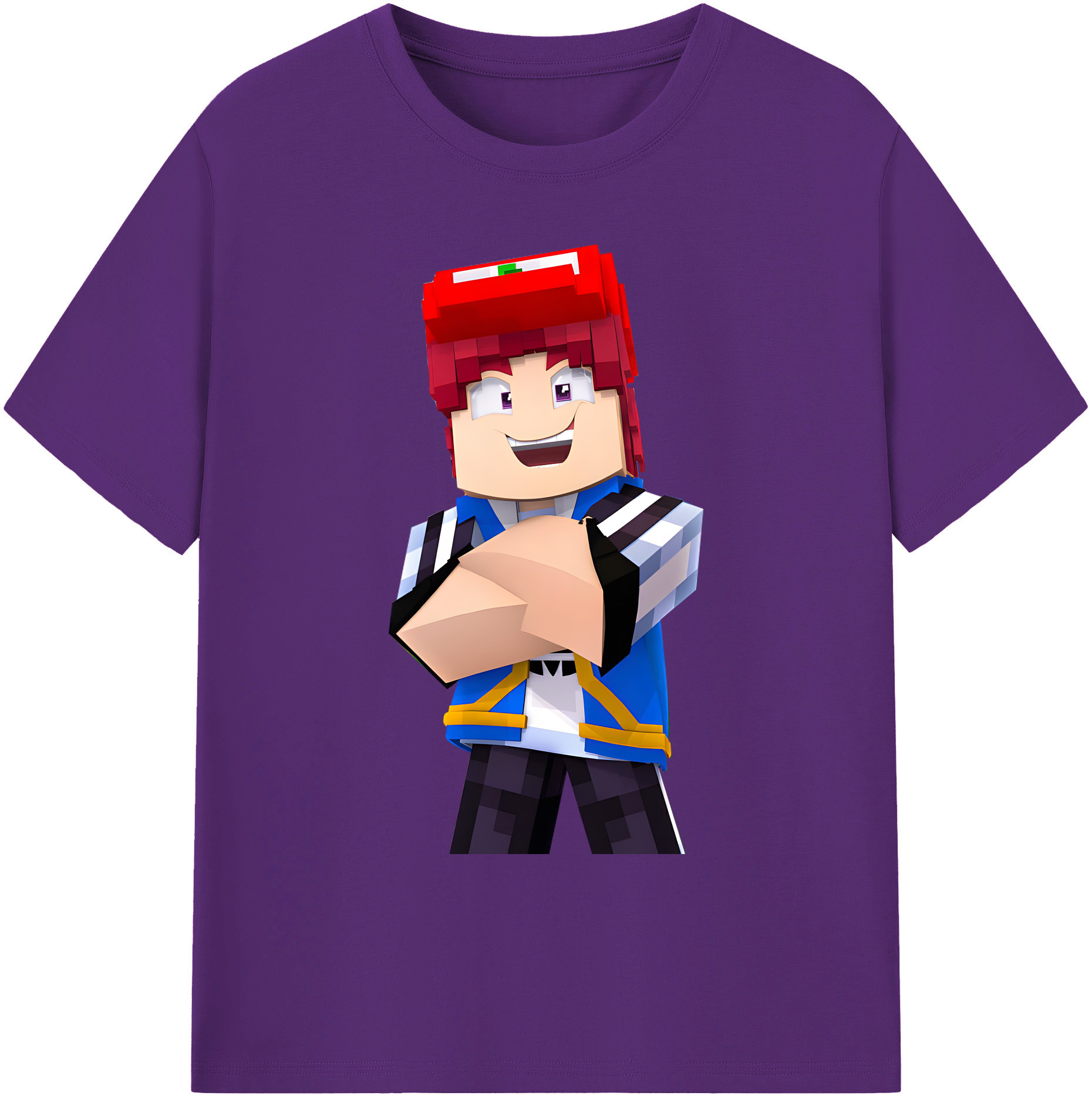（画像用） マインクラフト ブロックの世界 Minecraft MC Block world 綿100％ メンズ半袖Tシャツ｜肌触りやわらか＆通気性