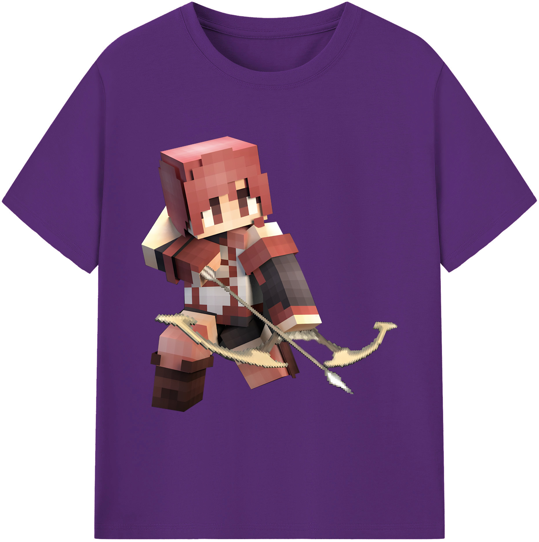 （画像用） マインクラフト ブロックの世界 Minecraft MC Block world 綿100％ メンズ半袖Tシャツ｜肌触りやわらか＆通気性