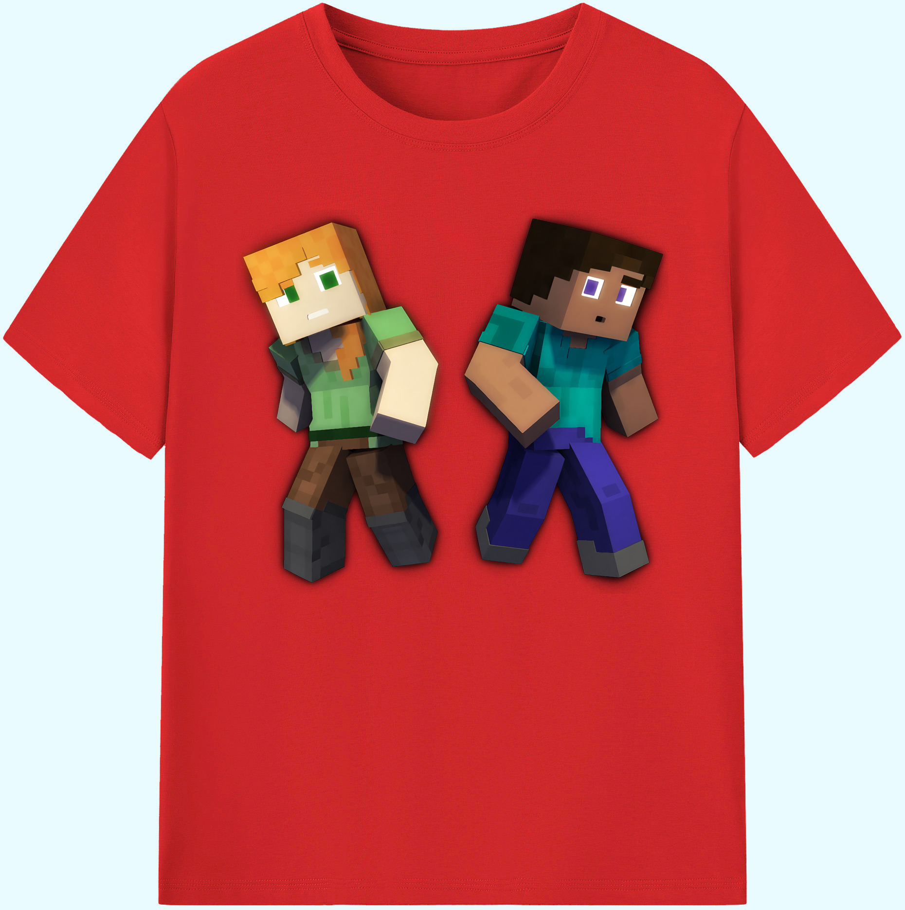 （画像用） マインクラフト ブロックの世界 Minecraft MC Block world 綿100％ メンズ半袖Tシャツ｜肌触りやわらか＆通気性