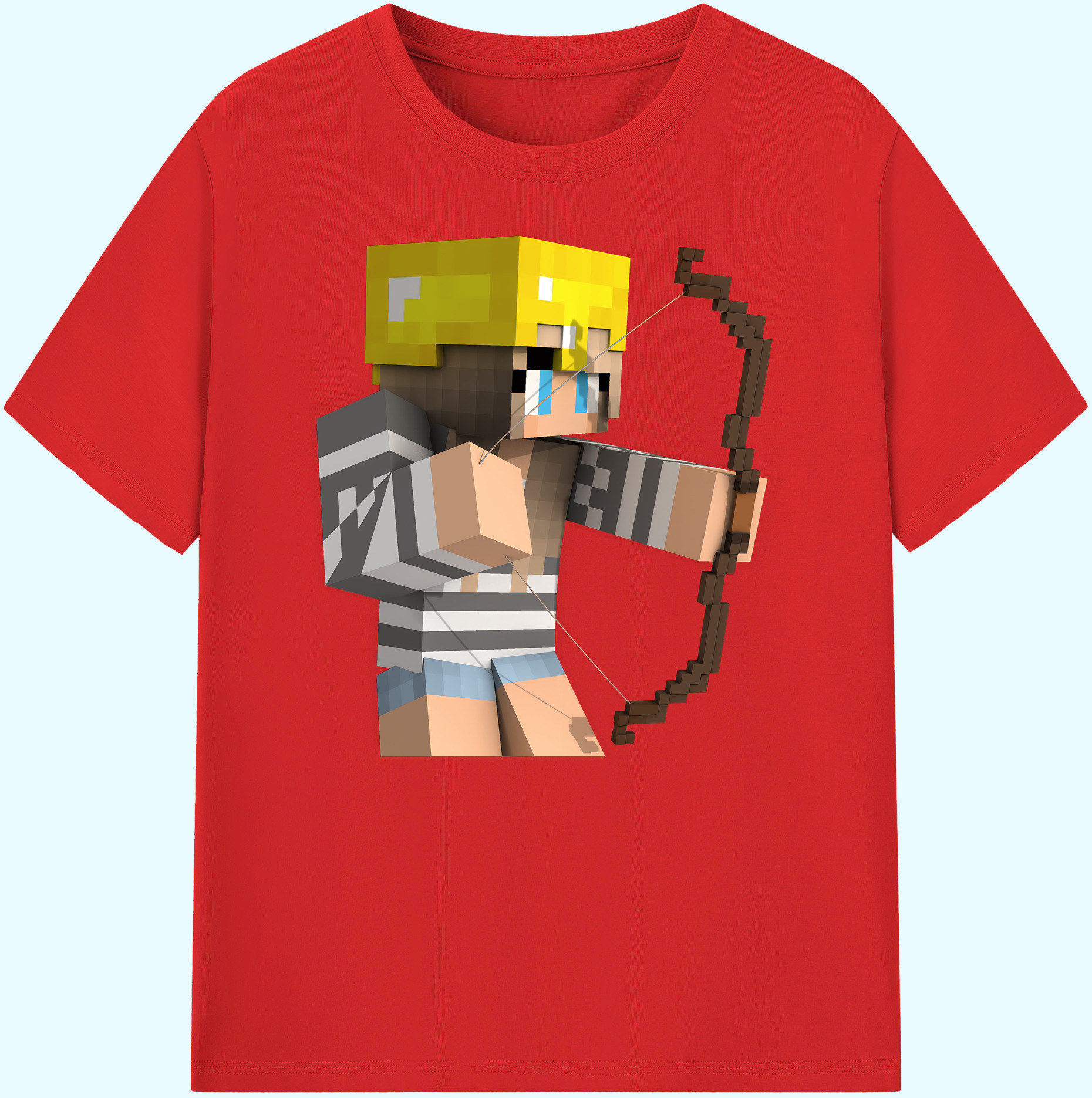 （画像用） マインクラフト ブロックの世界 Minecraft MC Block world 綿100％ メンズ半袖Tシャツ｜肌触りやわらか＆通気性