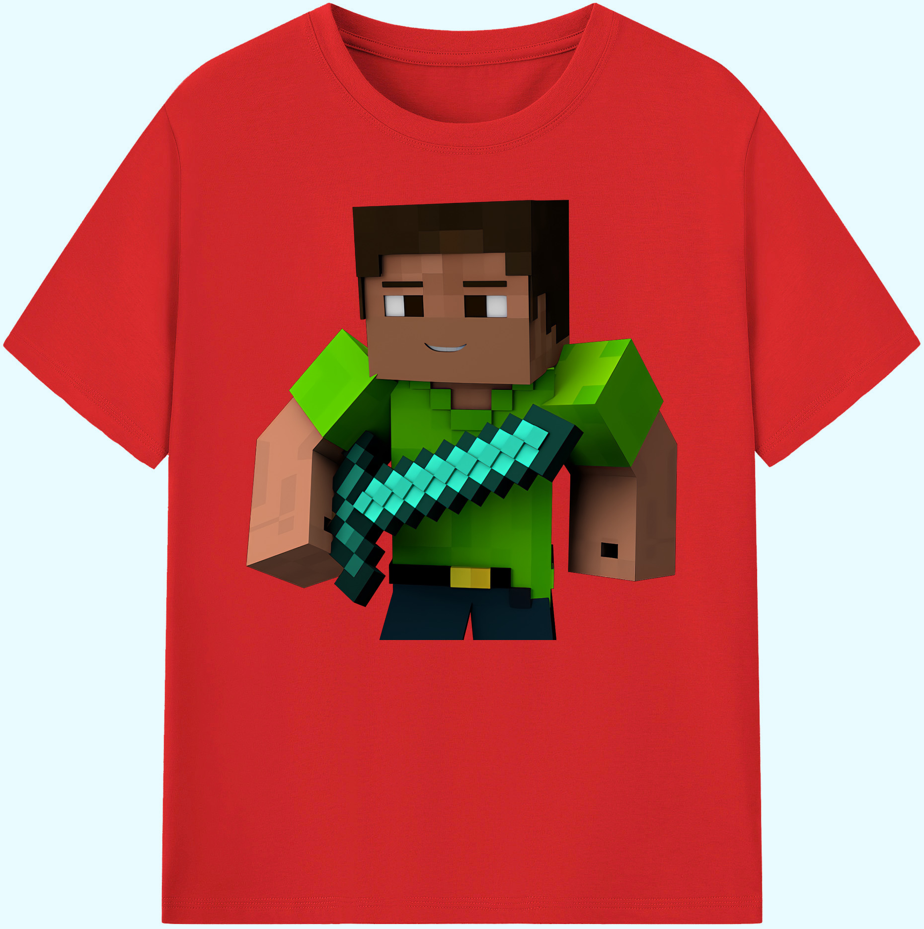 （画像用） マインクラフト ブロックの世界 Minecraft MC Block world 綿100％ メンズ半袖Tシャツ｜肌触りやわらか＆通気性