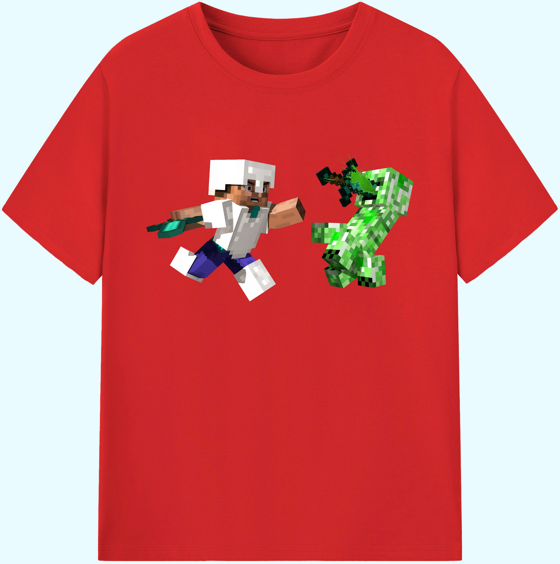 （画像用） マインクラフト ブロックの世界 Minecraft MC Block world 綿100％ メンズ半袖Tシャツ｜肌触りやわらか＆通気性