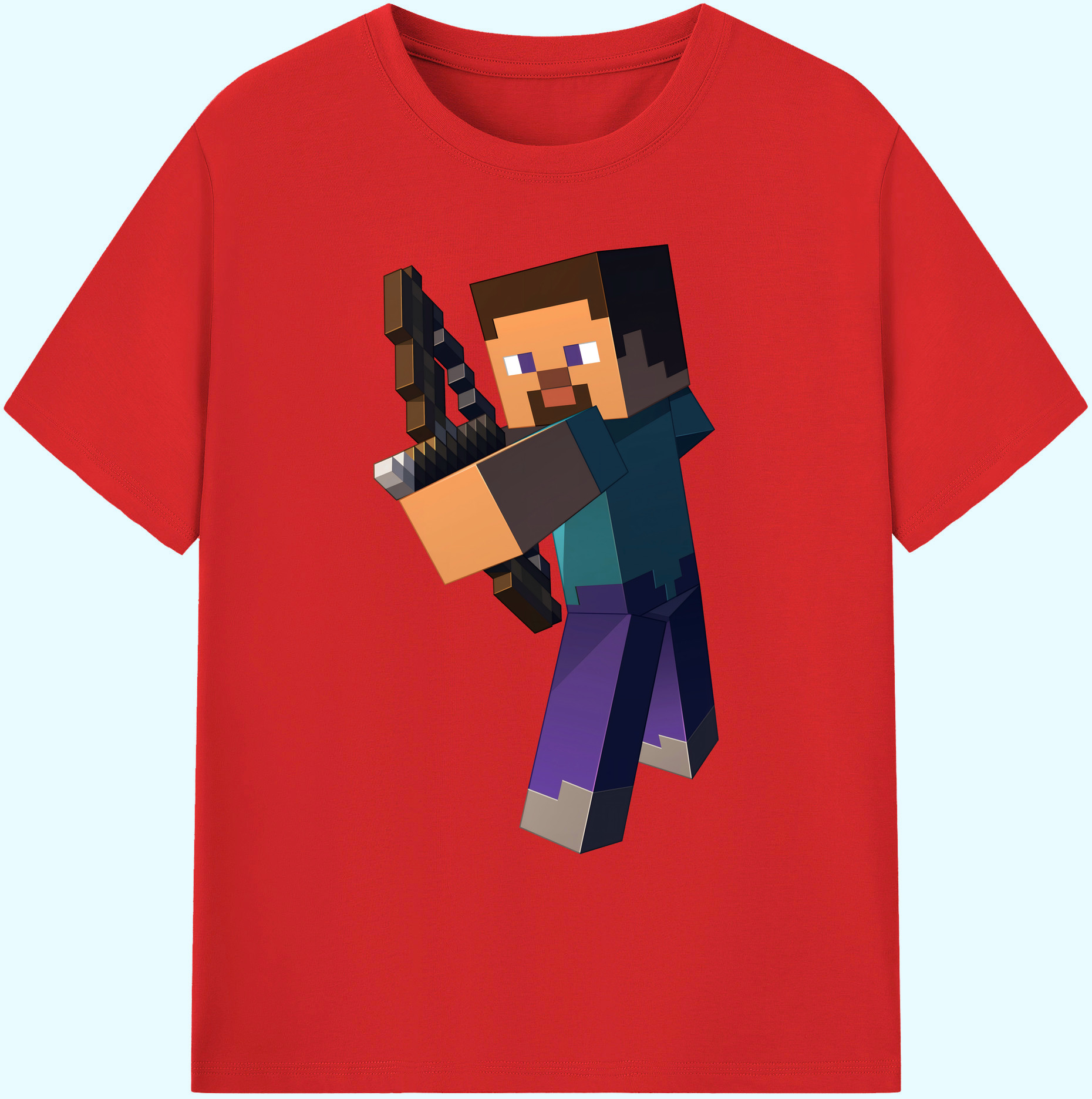 （画像用） マインクラフト ブロックの世界 Minecraft MC Block world 綿100％ メンズ半袖Tシャツ｜肌触りやわらか＆通気性