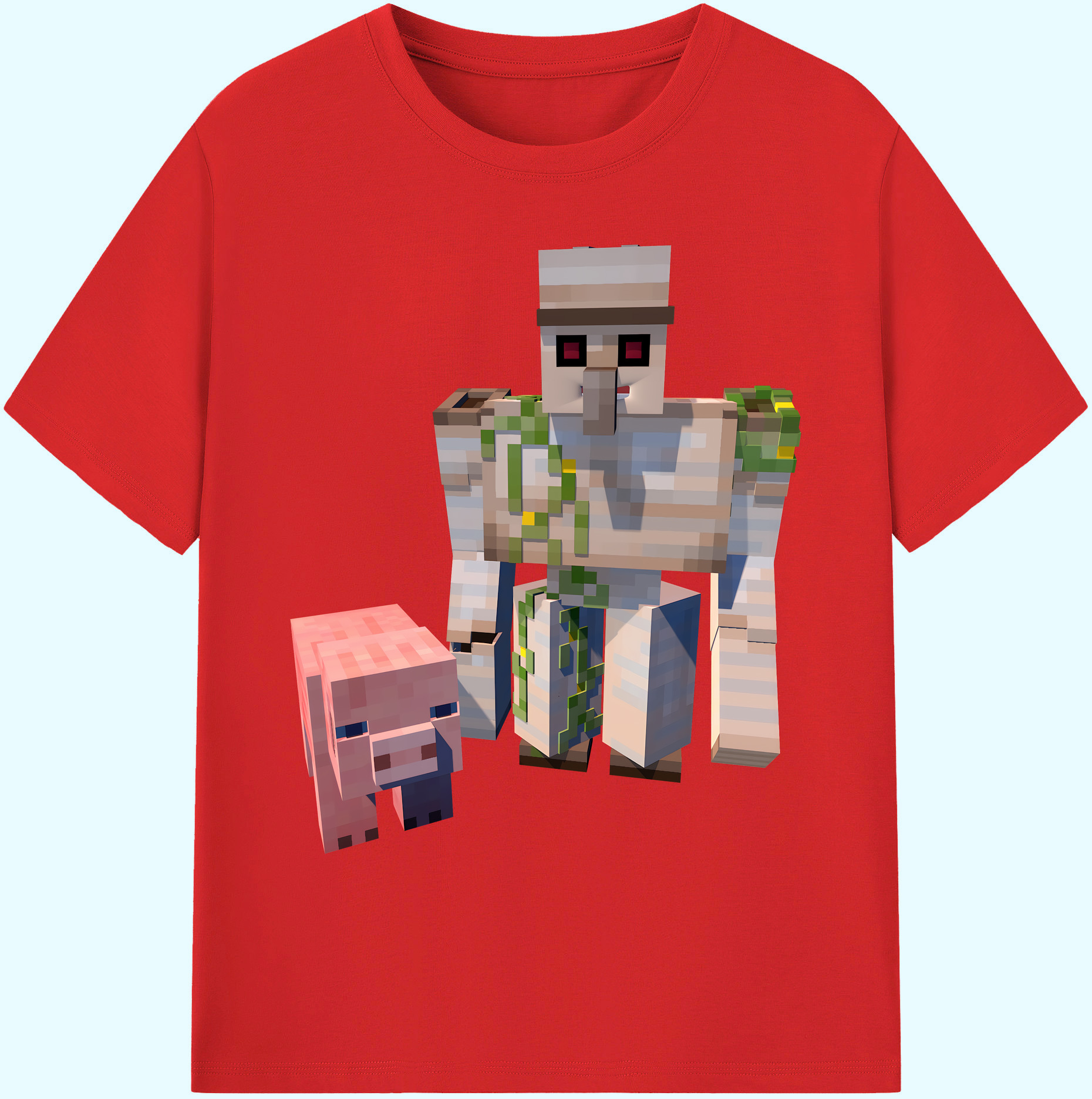 （画像用） マインクラフト ブロックの世界 Minecraft MC Block world 綿100％ メンズ半袖Tシャツ｜肌触りやわらか＆通気性