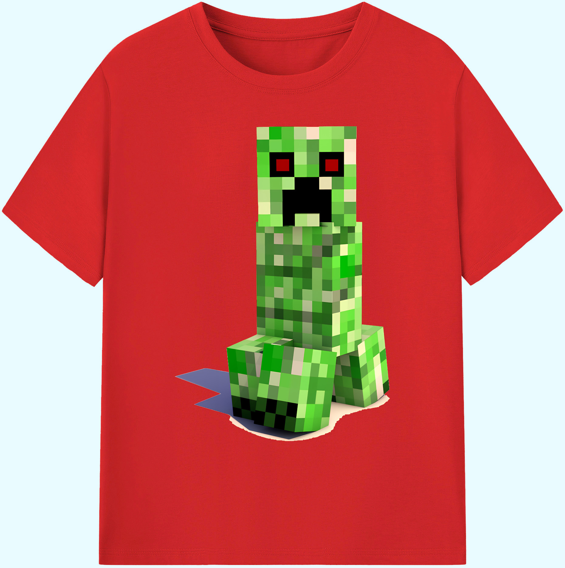 （画像用） マインクラフト ブロックの世界 Minecraft MC Block world 綿100％ メンズ半袖Tシャツ｜肌触りやわらか＆通気性