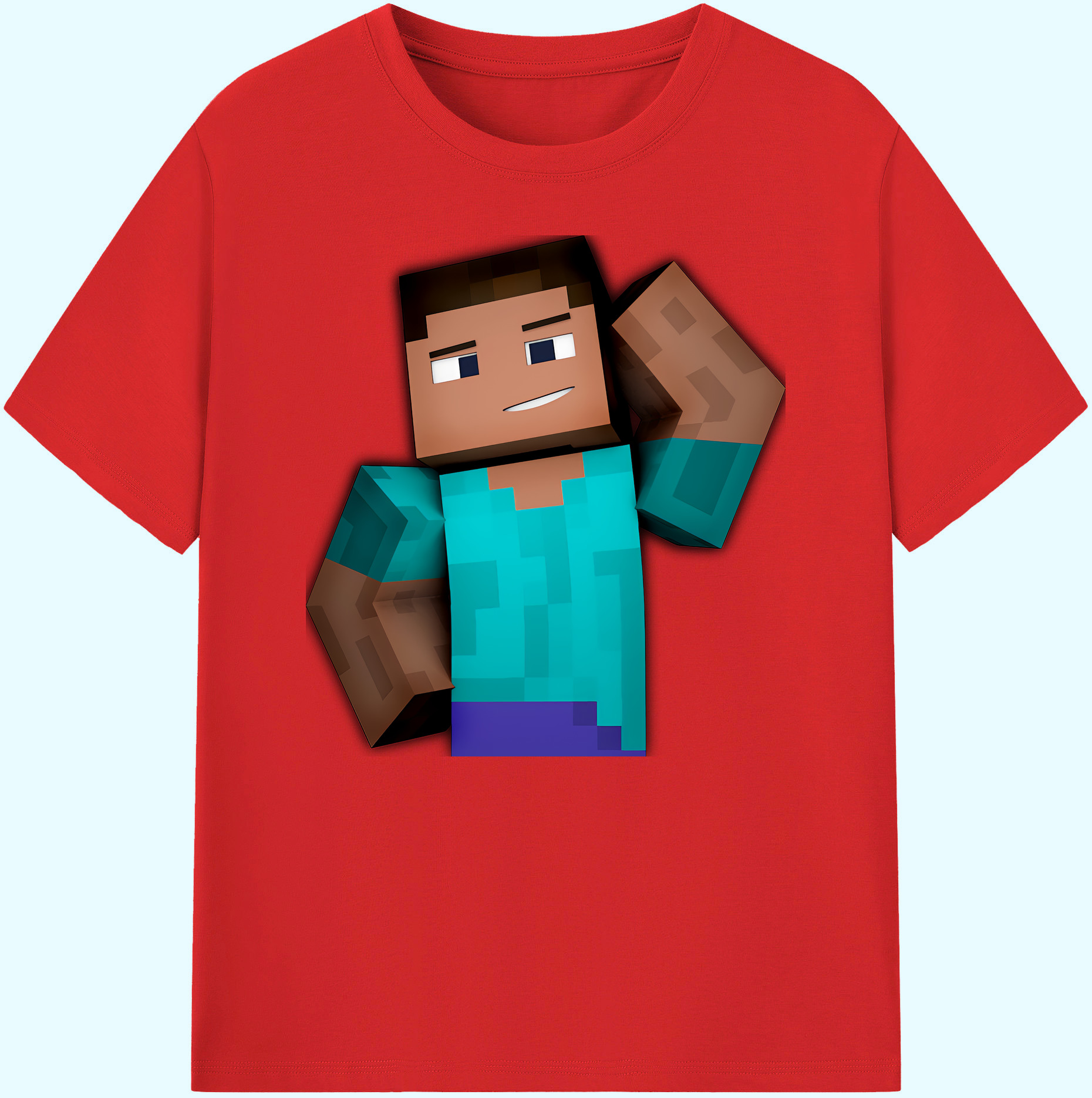 （画像用） マインクラフト ブロックの世界 Minecraft MC Block world 綿100％ メンズ半袖Tシャツ｜肌触りやわらか＆通気性