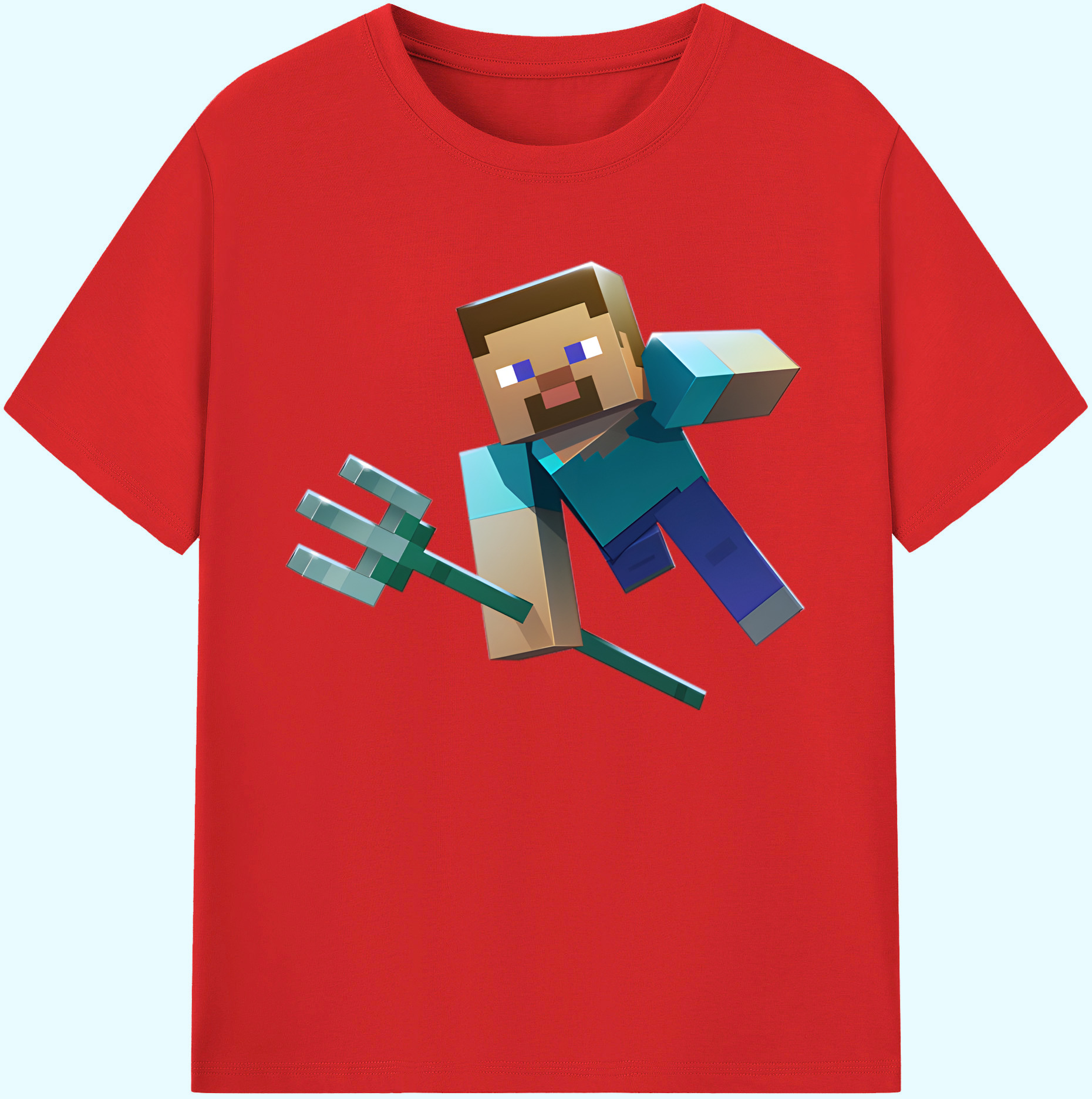 （画像用） マインクラフト ブロックの世界 Minecraft MC Block world 綿100％ メンズ半袖Tシャツ｜肌触りやわらか＆通気性