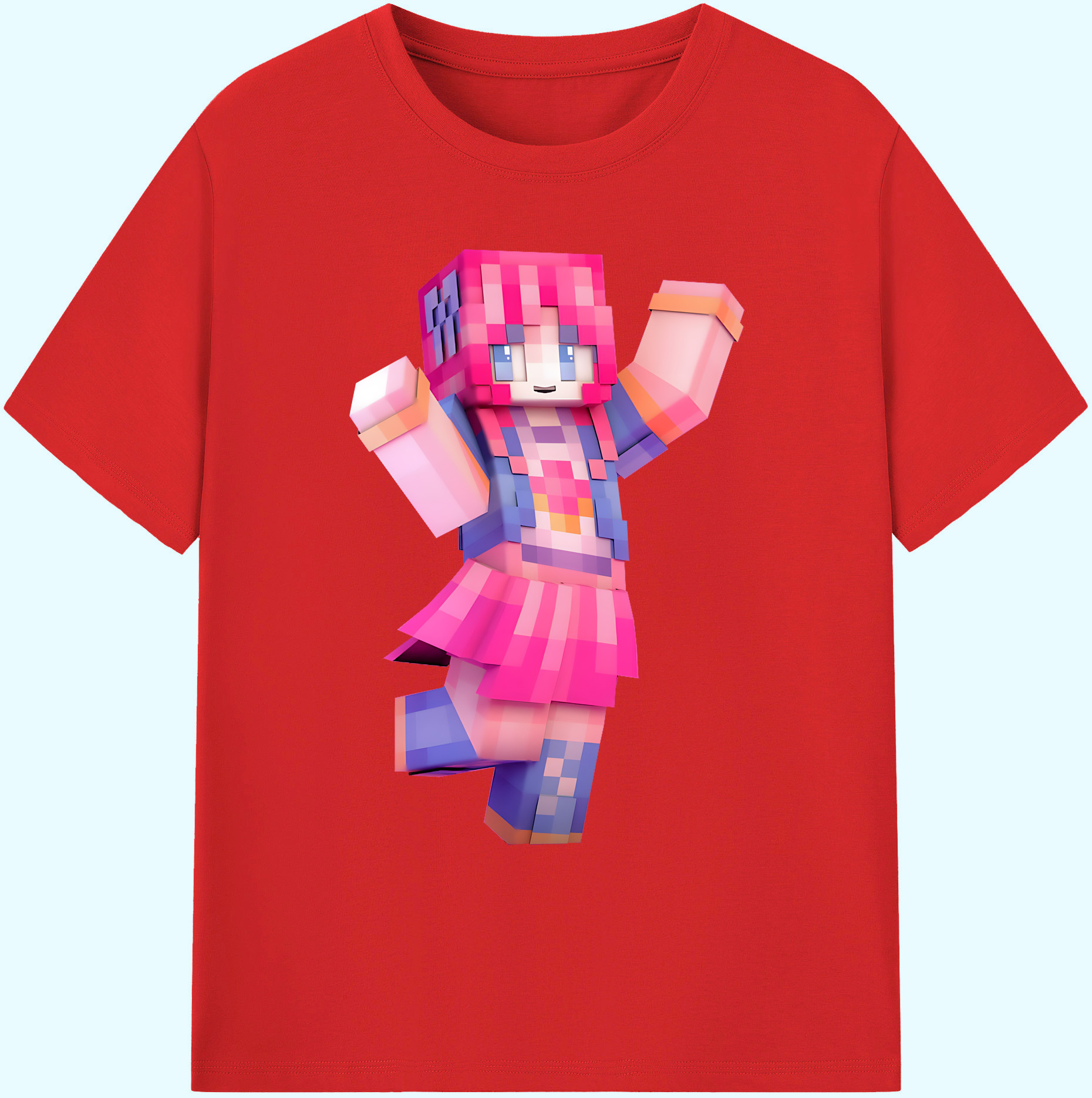 （画像用） マインクラフト ブロックの世界 Minecraft MC Block world 綿100％ メンズ半袖Tシャツ｜肌触りやわらか＆通気性