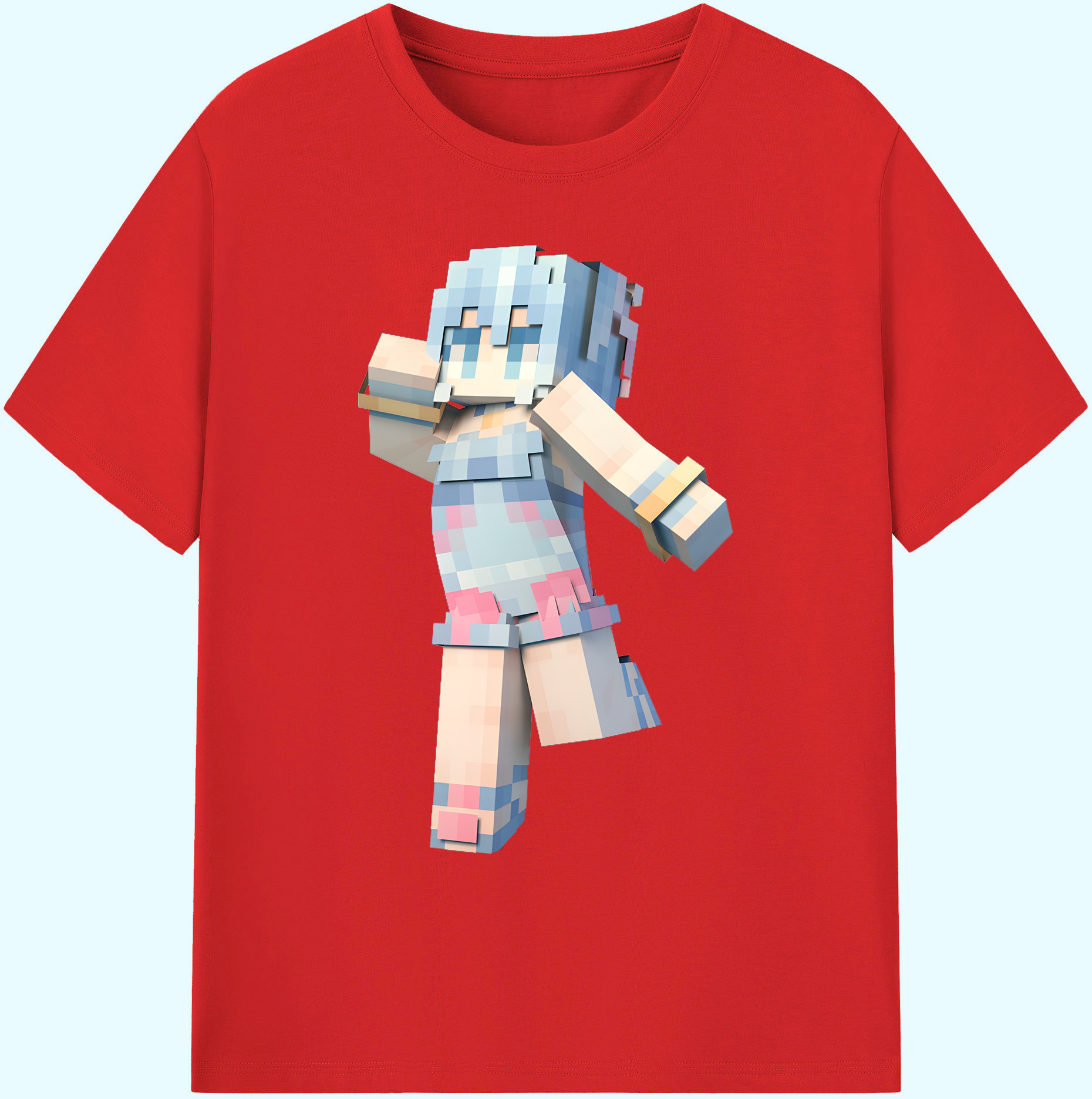 （画像用） マインクラフト ブロックの世界 Minecraft MC Block world 綿100％ メンズ半袖Tシャツ｜肌触りやわらか＆通気性