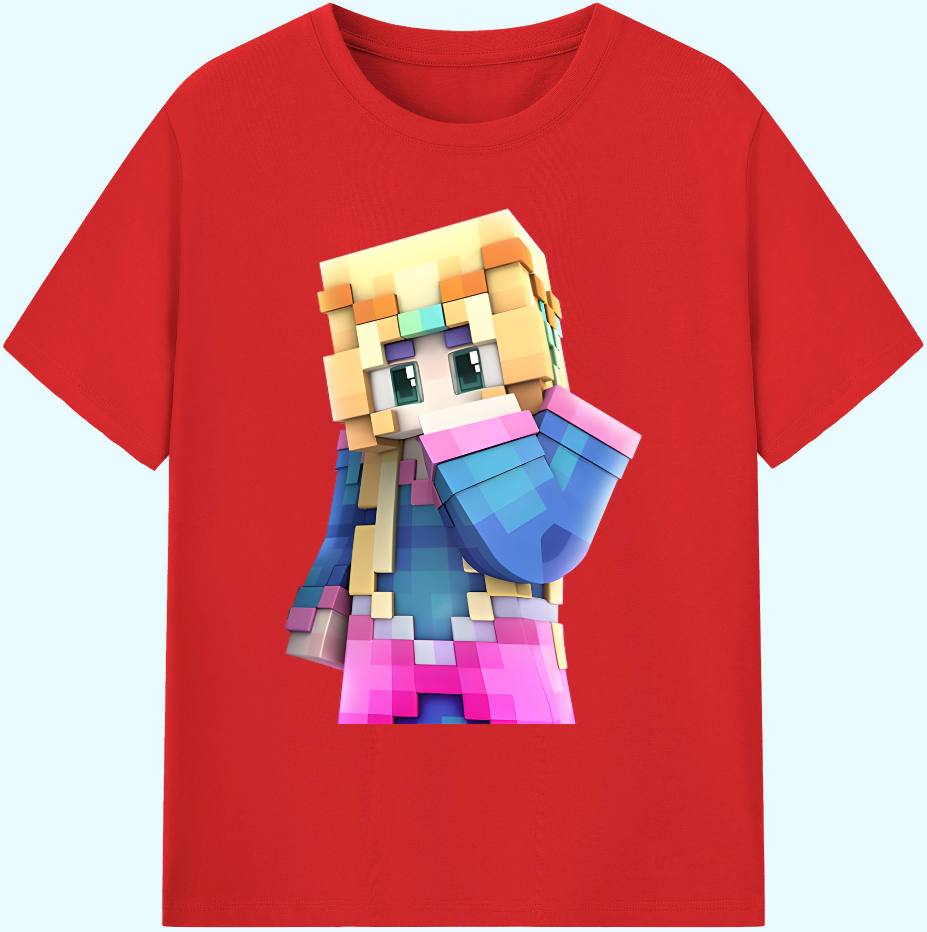 （画像用） マインクラフト ブロックの世界 Minecraft MC Block world 綿100％ メンズ半袖Tシャツ｜肌触りやわらか＆通気性