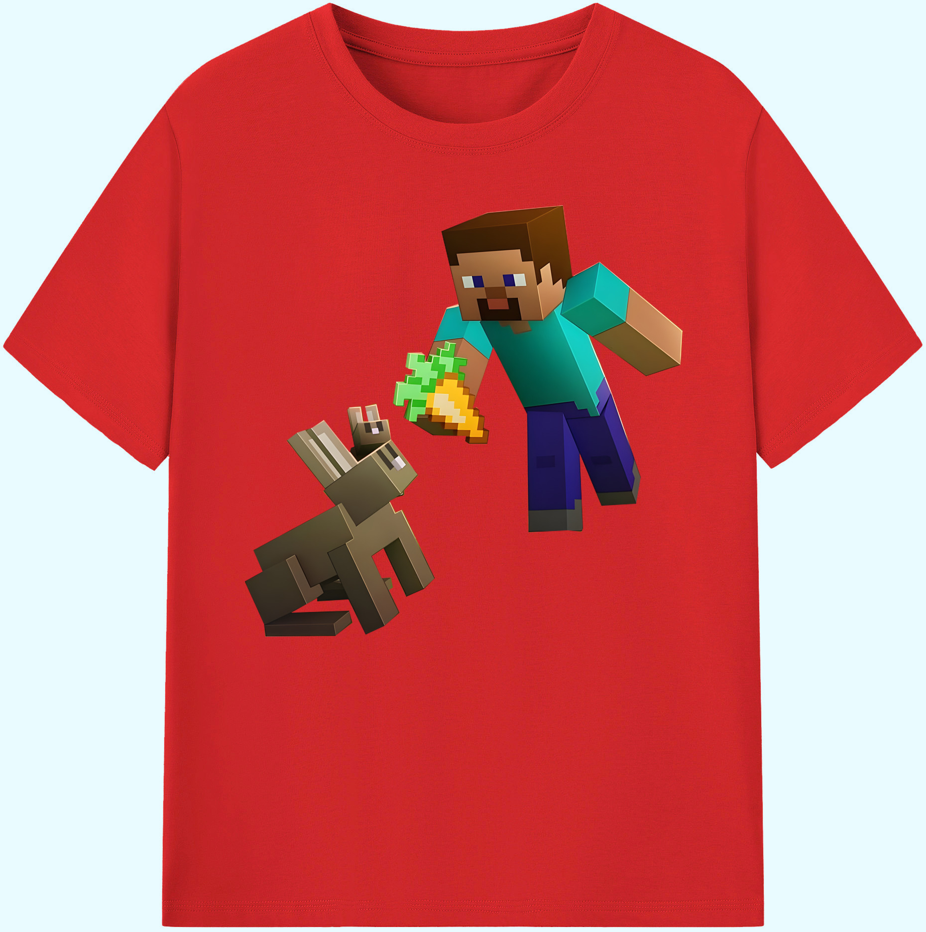 （画像用） マインクラフト ブロックの世界 Minecraft MC Block world 綿100％ メンズ半袖Tシャツ｜肌触りやわらか＆通気性